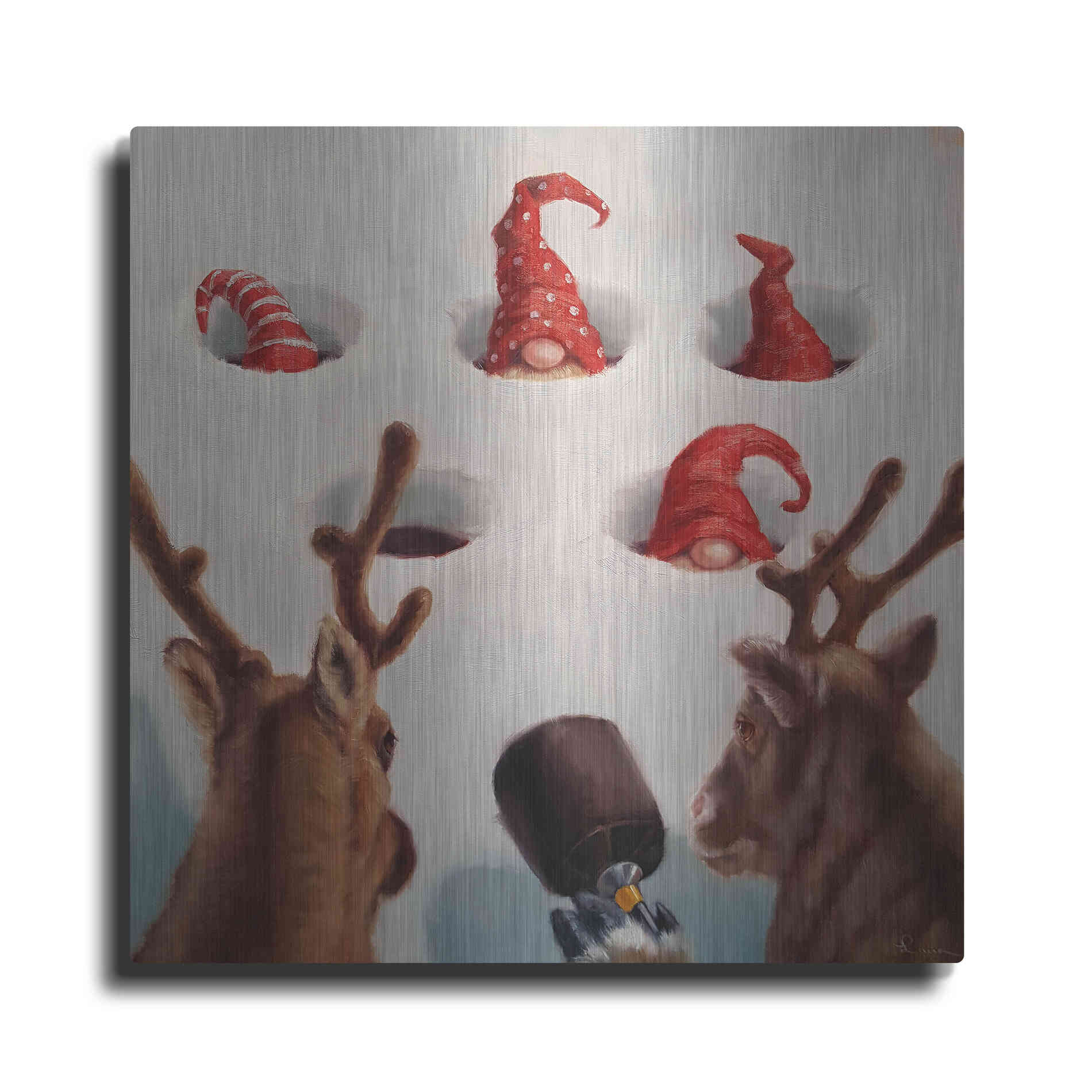 Luxe Metal Art 'Whack-An-Elf' by Lucia Heffernan, Metal Wall Art