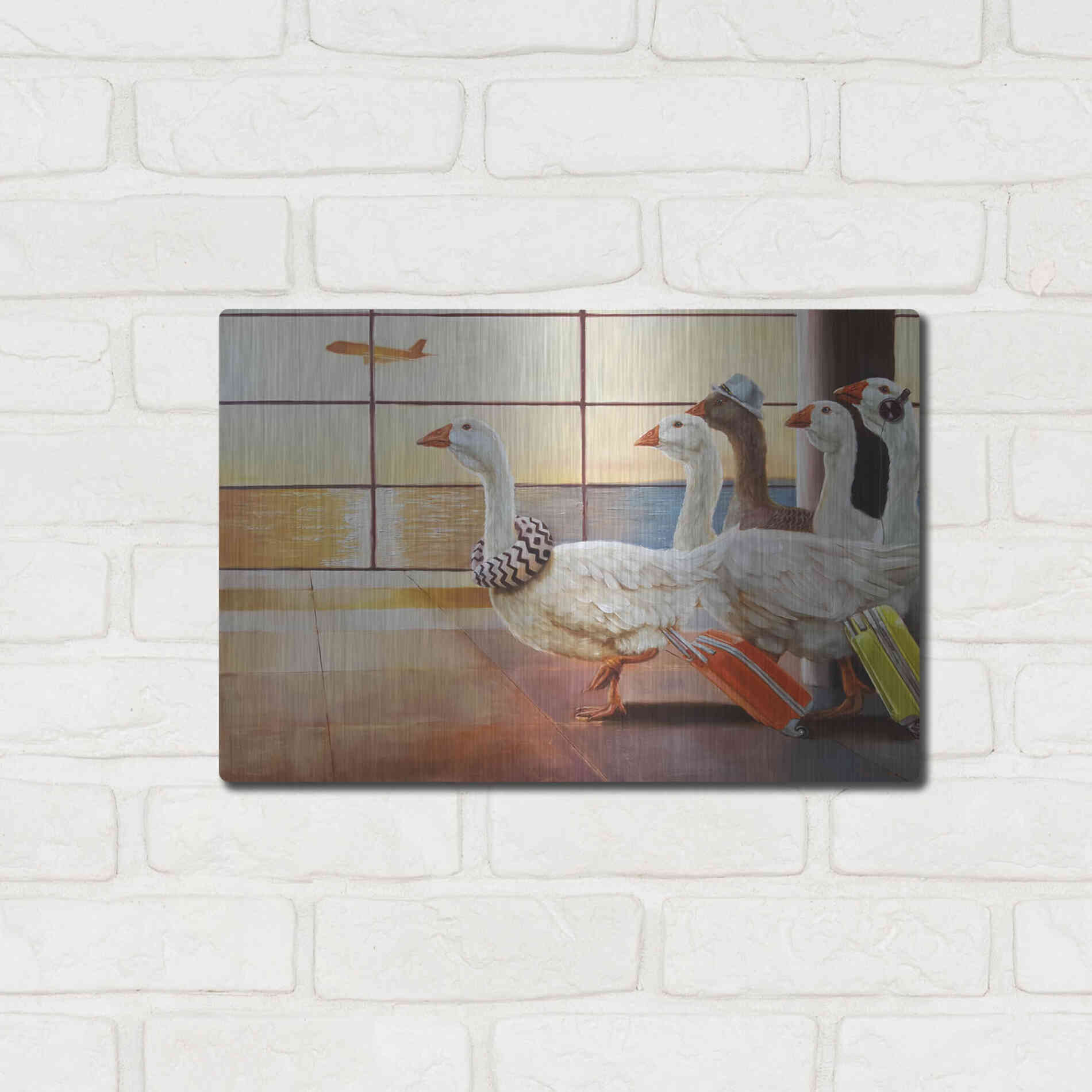 Luxe Metal Art 'First Class Migration' by Lucia Heffernan, Metal Wall Art,16x12