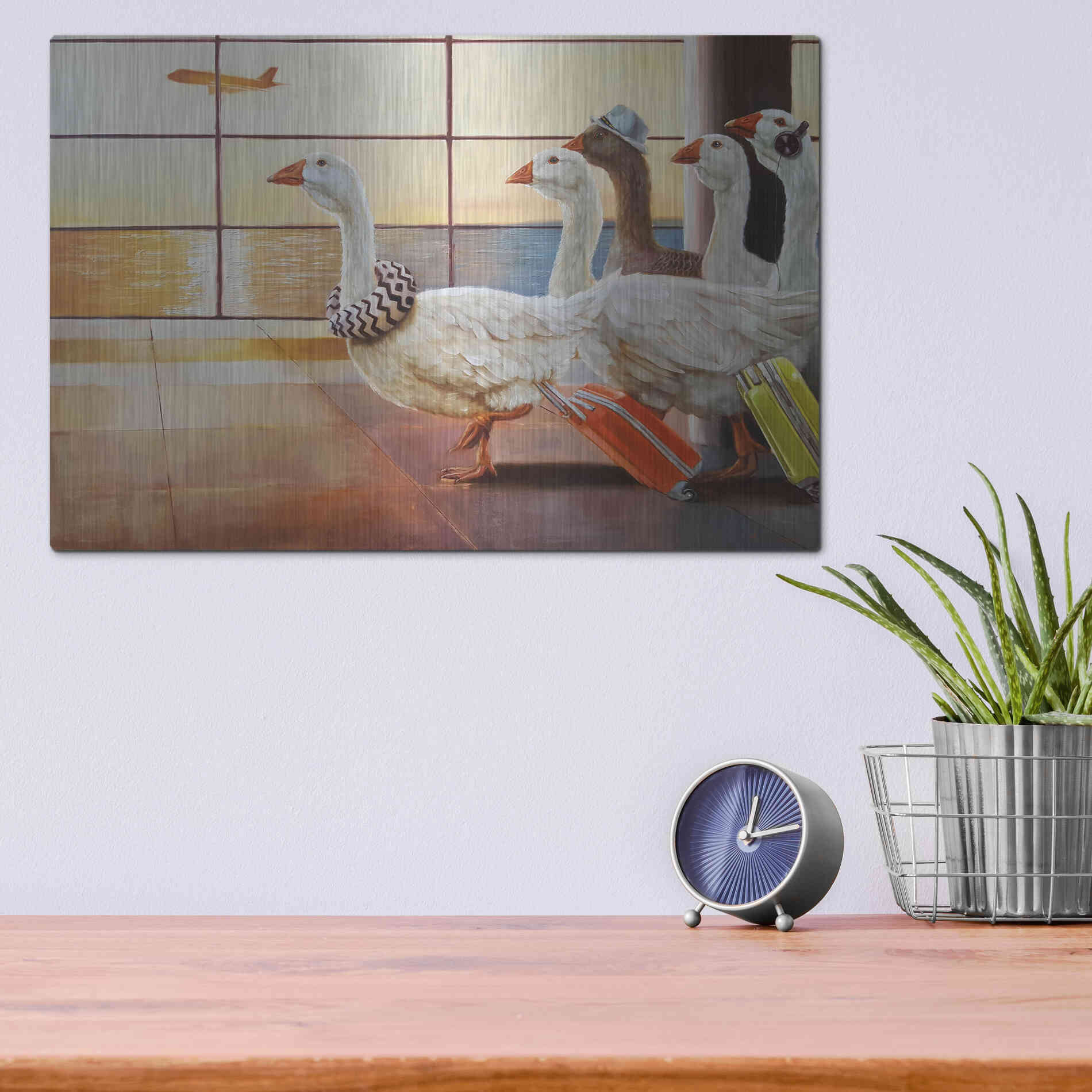 Luxe Metal Art 'First Class Migration' by Lucia Heffernan, Metal Wall Art,16x12