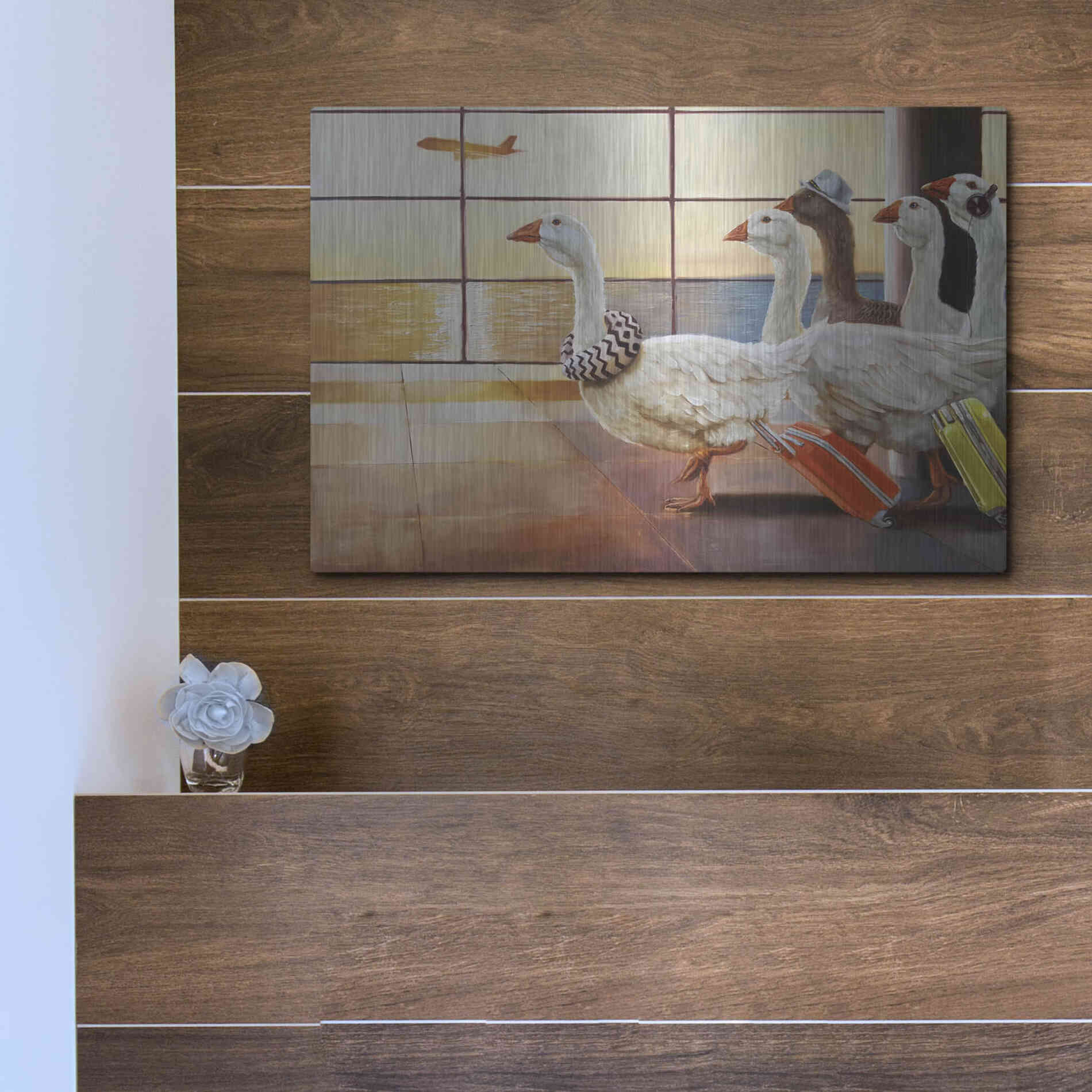 Luxe Metal Art 'First Class Migration' by Lucia Heffernan, Metal Wall Art,16x12