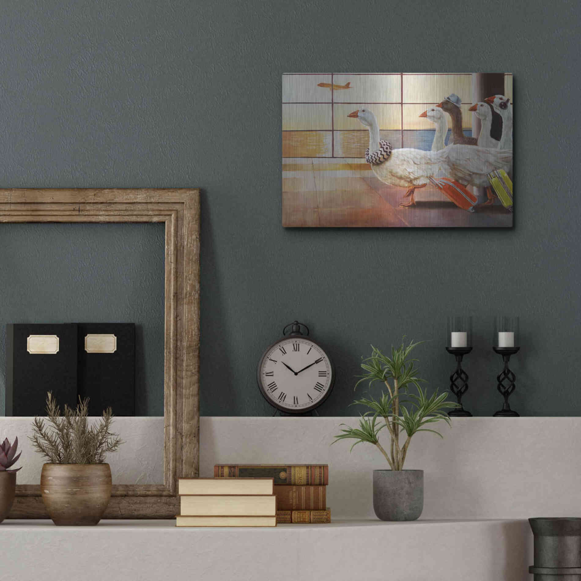 Luxe Metal Art 'First Class Migration' by Lucia Heffernan, Metal Wall Art,16x12