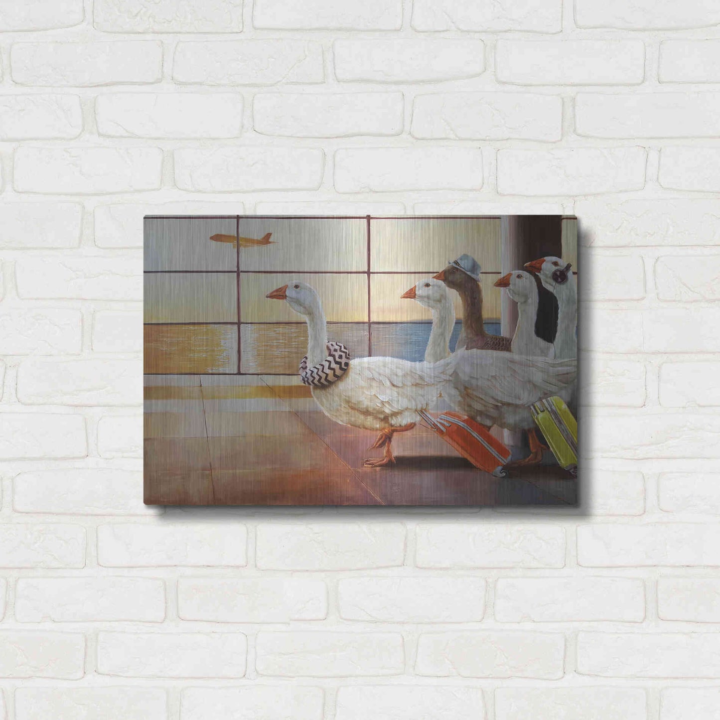 Luxe Metal Art 'First Class Migration' by Lucia Heffernan, Metal Wall Art,24x16