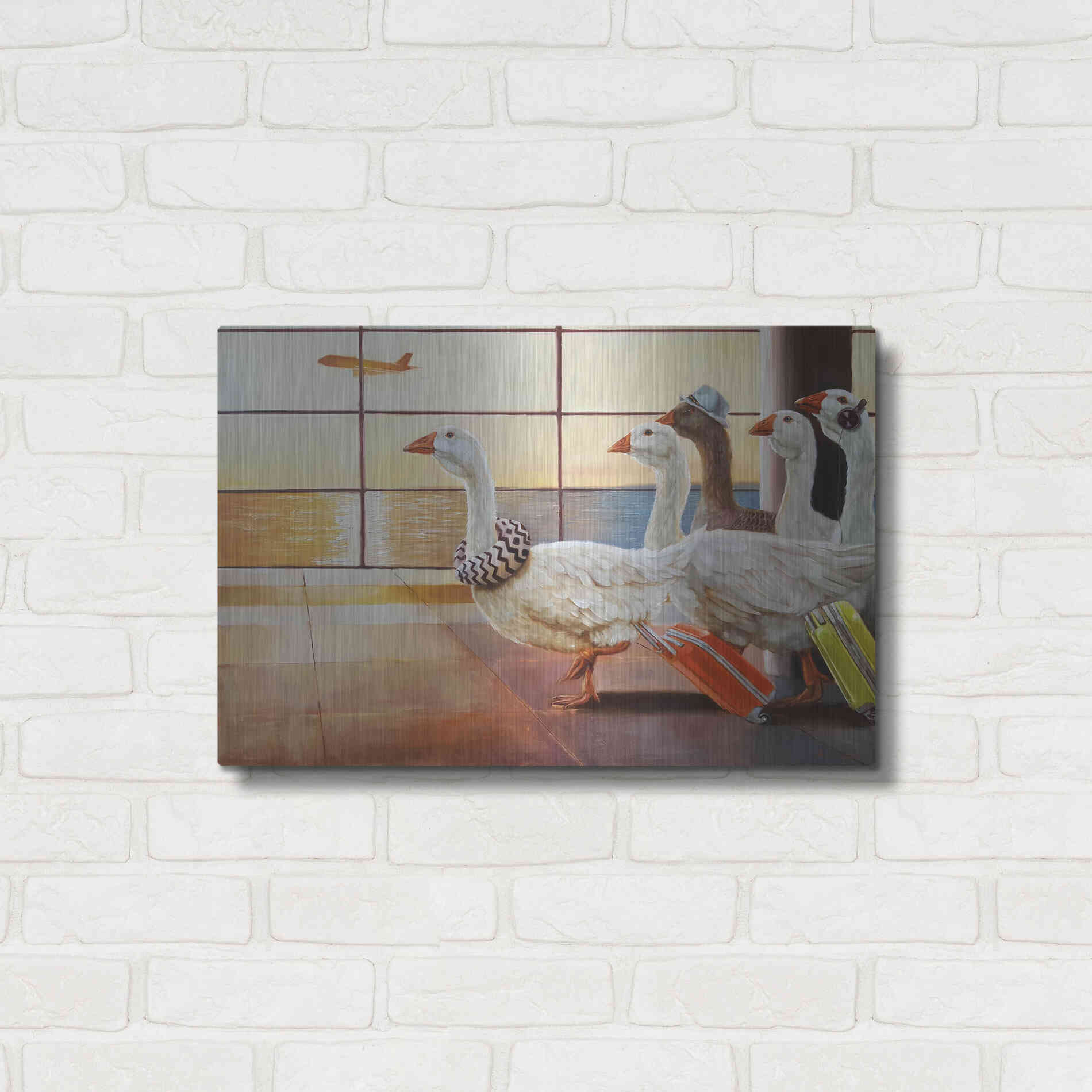 Luxe Metal Art 'First Class Migration' by Lucia Heffernan, Metal Wall Art,24x16