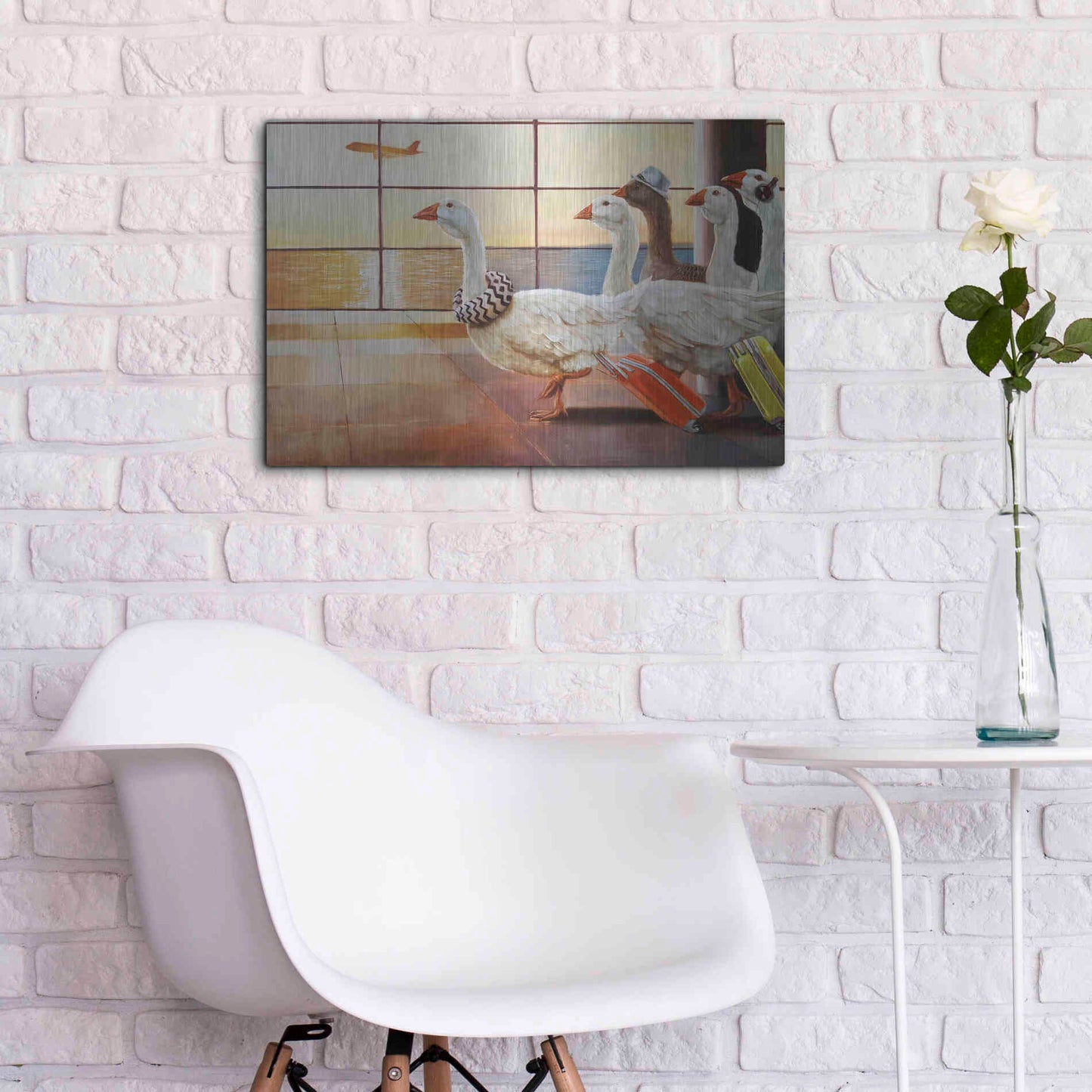 Luxe Metal Art 'First Class Migration' by Lucia Heffernan, Metal Wall Art,24x16