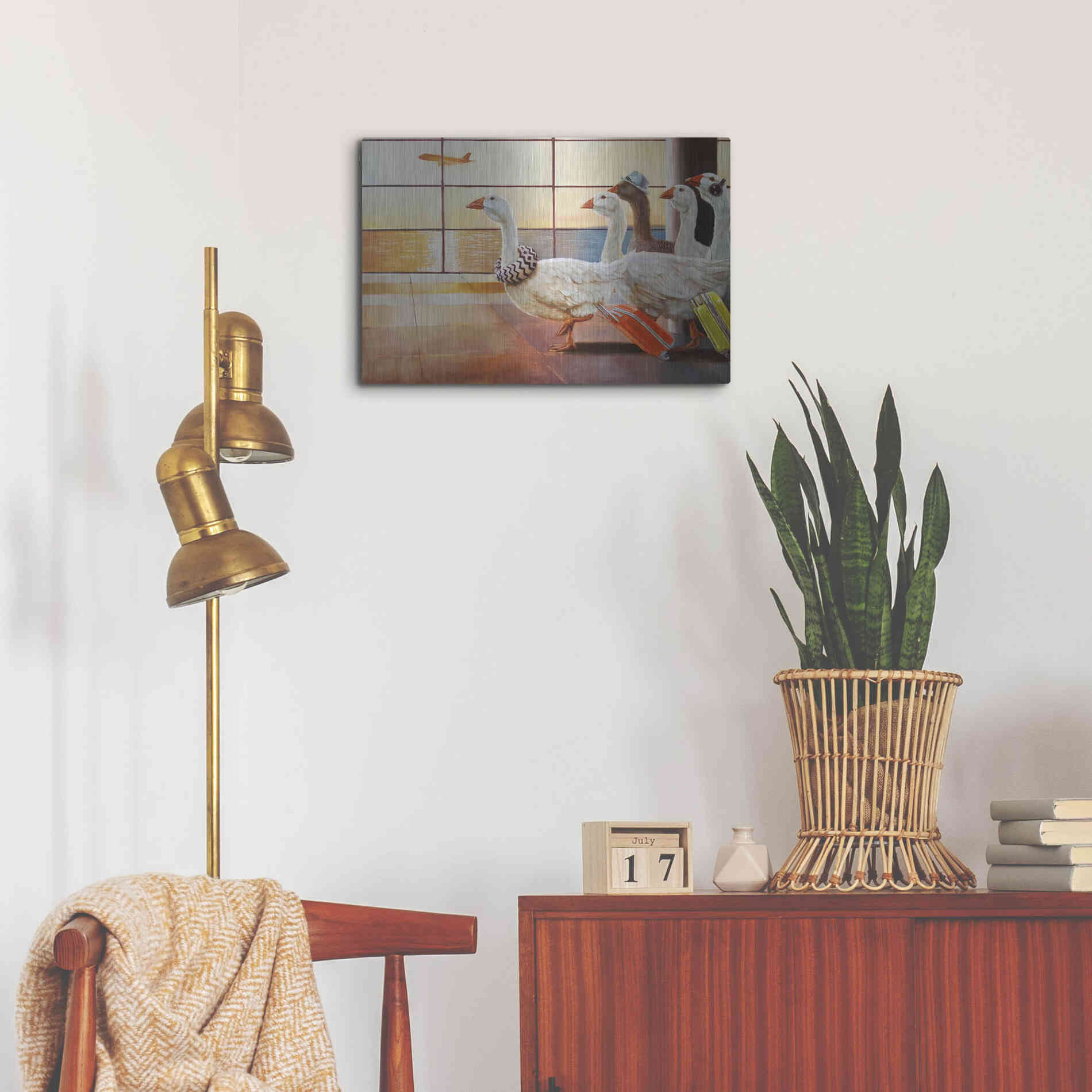 Luxe Metal Art 'First Class Migration' by Lucia Heffernan, Metal Wall Art,24x16