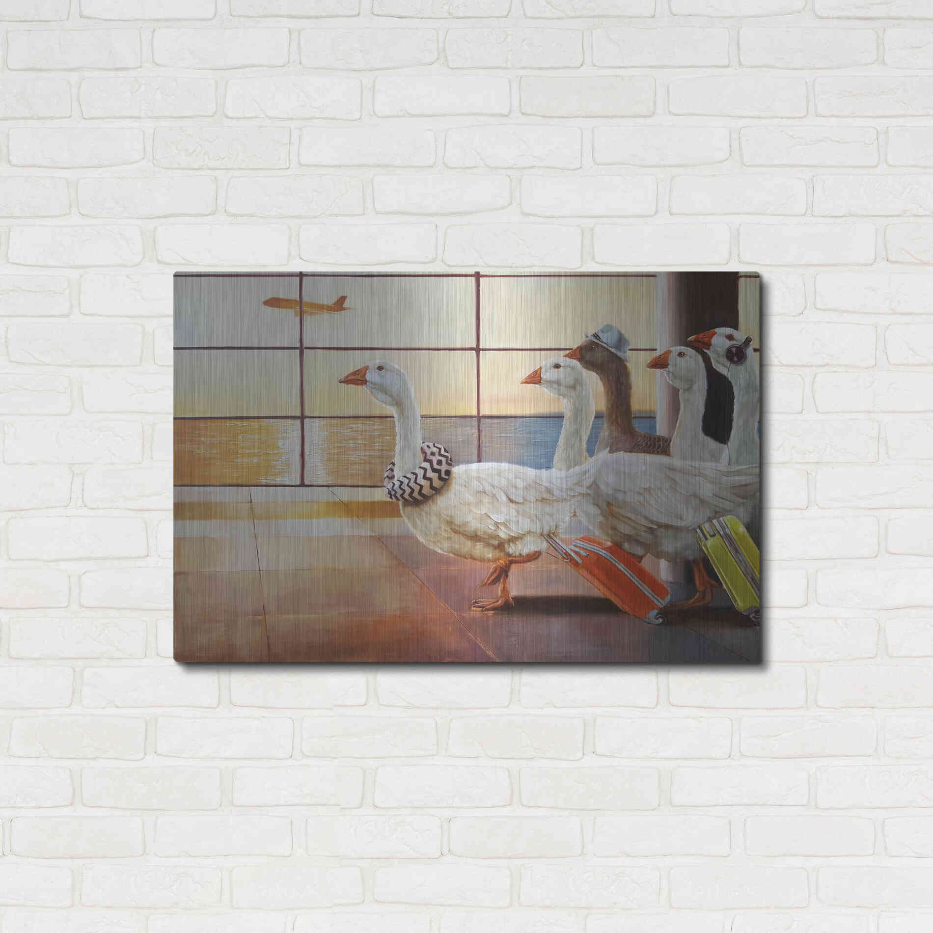 Luxe Metal Art 'First Class Migration' by Lucia Heffernan, Metal Wall Art,36x24