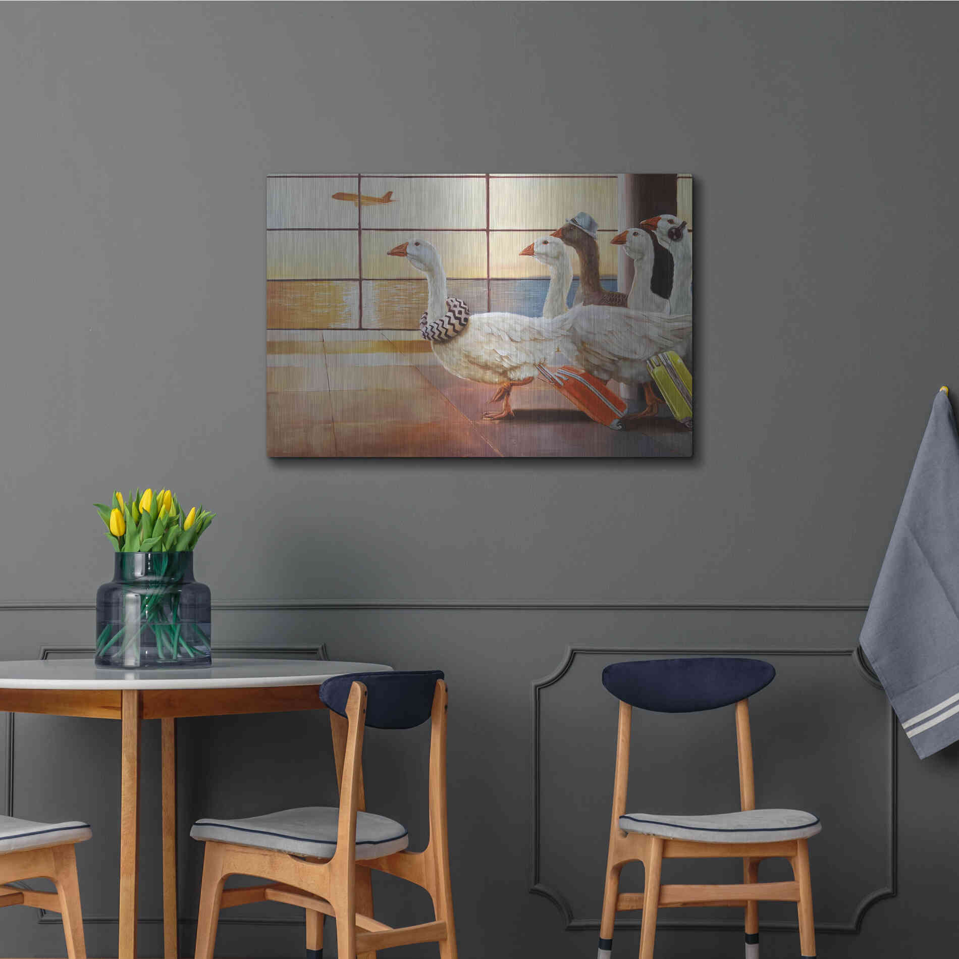 Luxe Metal Art 'First Class Migration' by Lucia Heffernan, Metal Wall Art,36x24