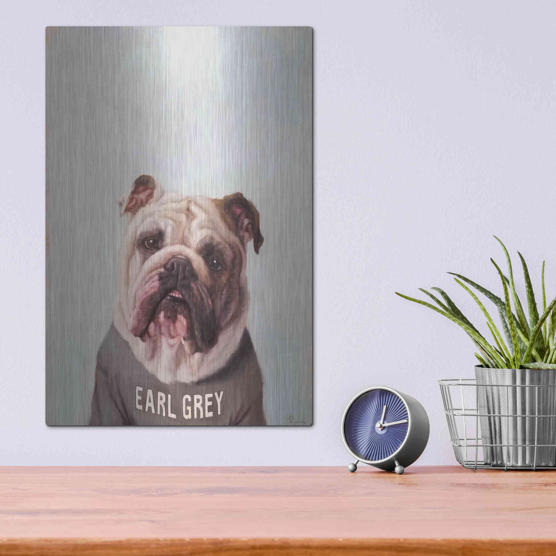 Luxe Metal Art 'Earl Gray' by Lucia Heffernan, Metal Wall Art,12x16