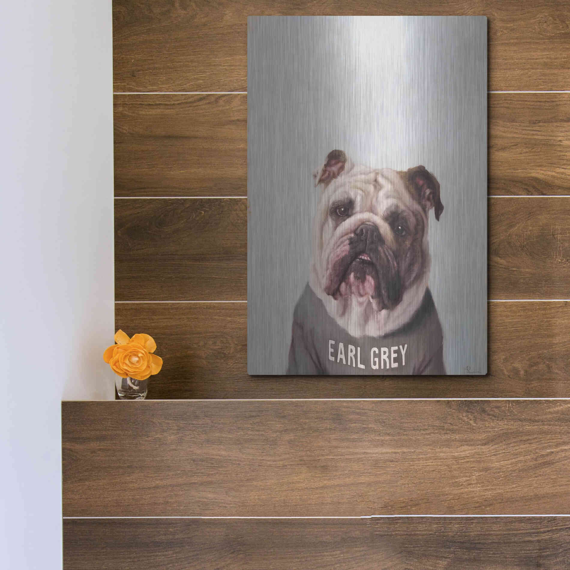 Luxe Metal Art 'Earl Gray' by Lucia Heffernan, Metal Wall Art,12x16