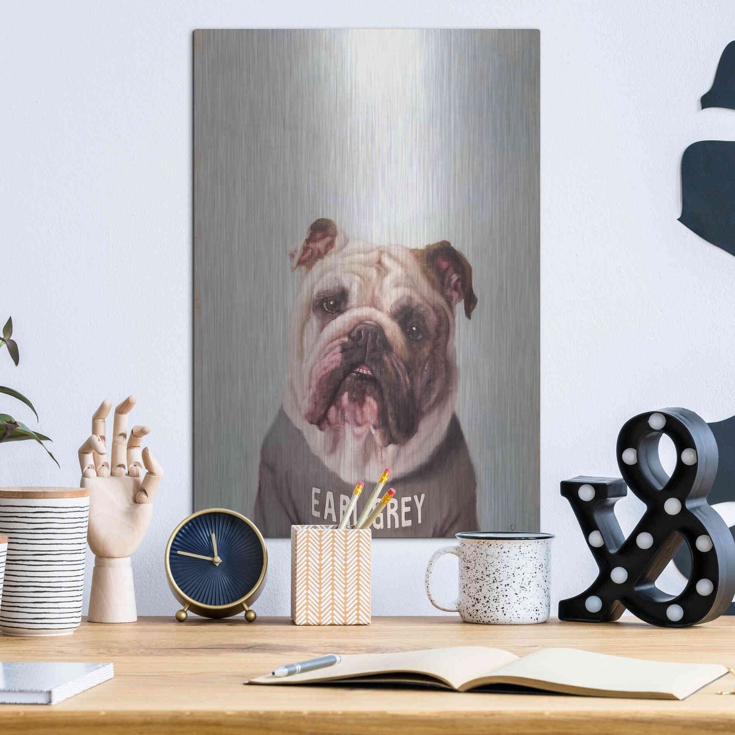 Luxe Metal Art 'Earl Gray' by Lucia Heffernan, Metal Wall Art,12x16