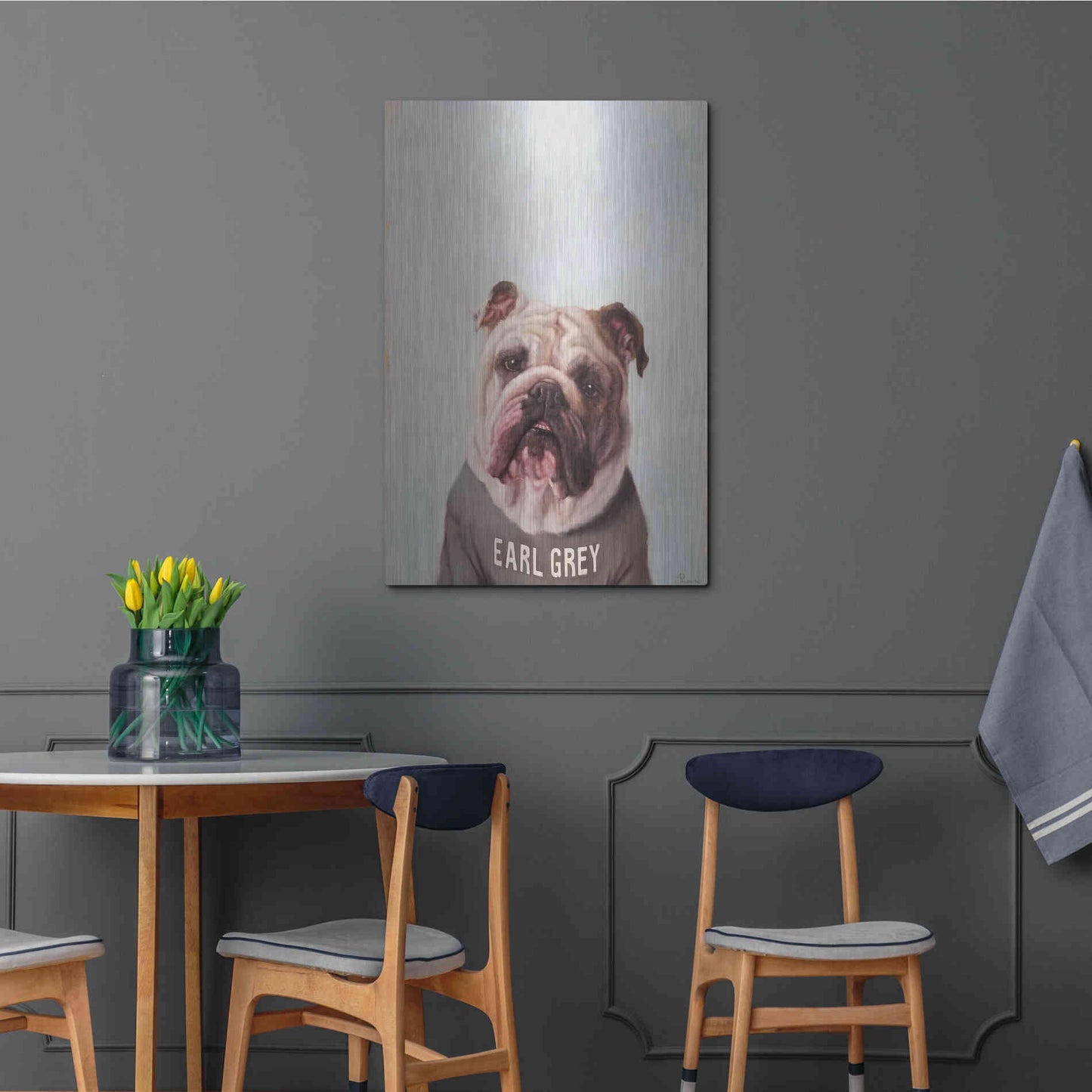 Luxe Metal Art 'Earl Gray' by Lucia Heffernan, Metal Wall Art,24x36