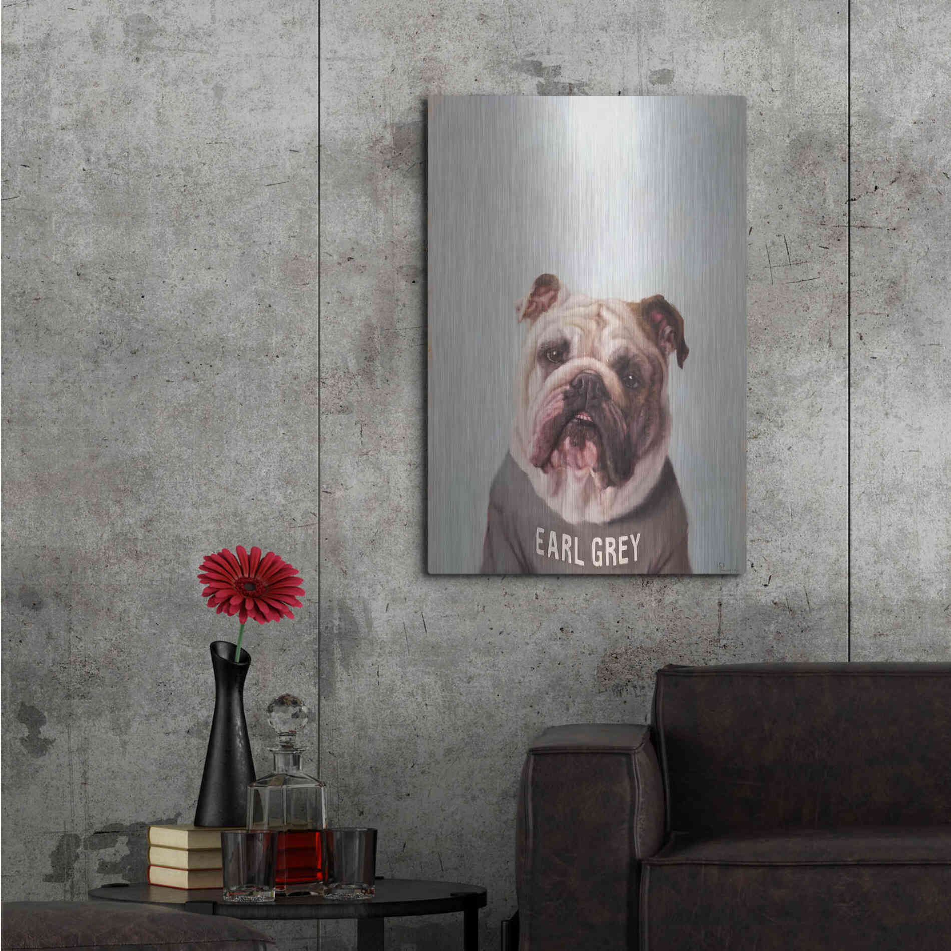 Luxe Metal Art 'Earl Gray' by Lucia Heffernan, Metal Wall Art,24x36