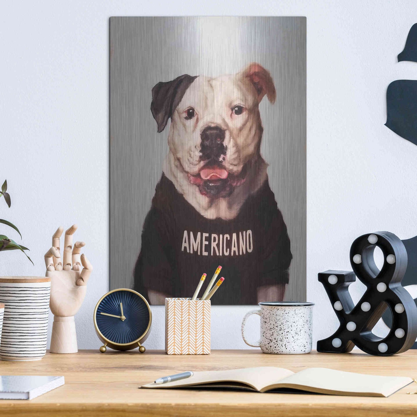 Luxe Metal Art 'Americano' by Lucia Heffernan, Metal Wall Art,12x16