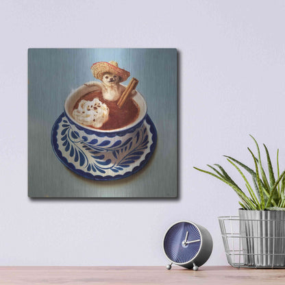 Luxe Metal Art 'Mexican Hot Chocolate' by Lucia Heffernan, Metal Wall Art,12x12