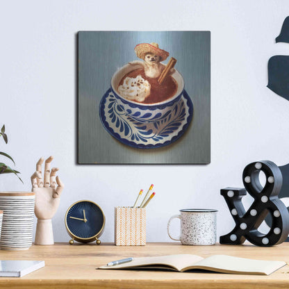 Luxe Metal Art 'Mexican Hot Chocolate' by Lucia Heffernan, Metal Wall Art,12x12