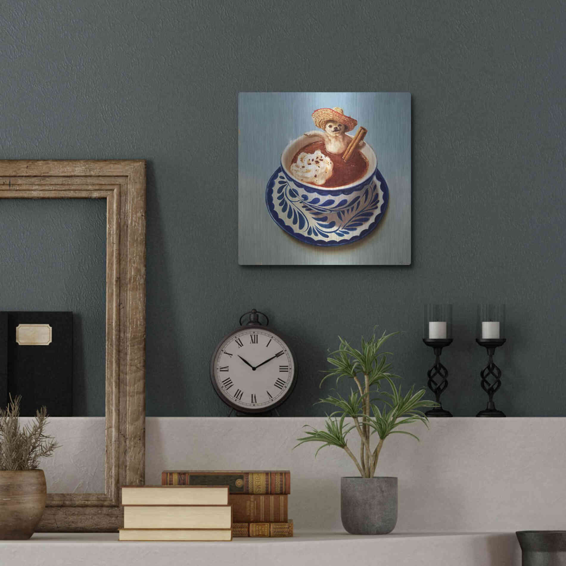 Luxe Metal Art 'Mexican Hot Chocolate' by Lucia Heffernan, Metal Wall Art,12x12