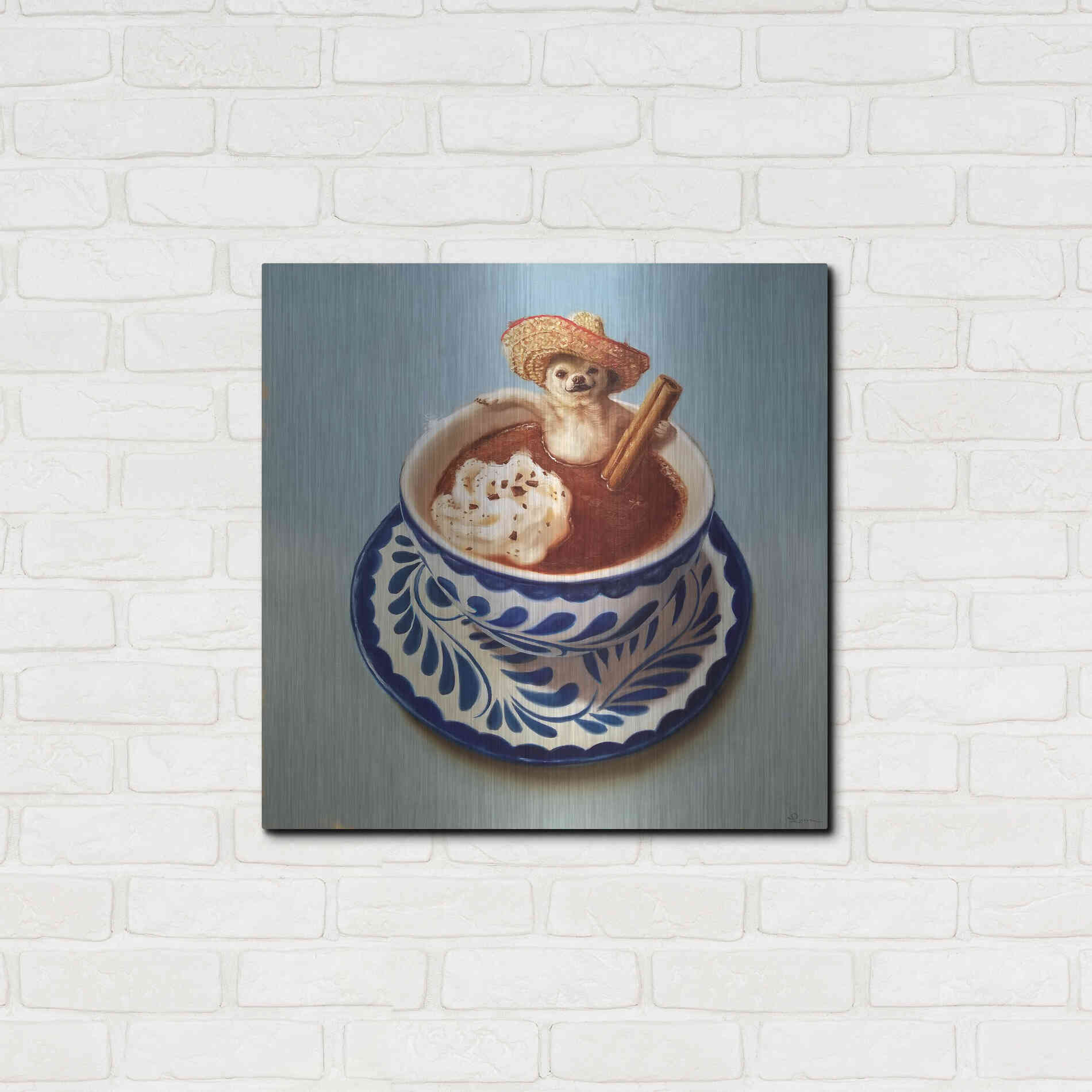 Luxe Metal Art 'Mexican Hot Chocolate' by Lucia Heffernan, Metal Wall Art,24x24