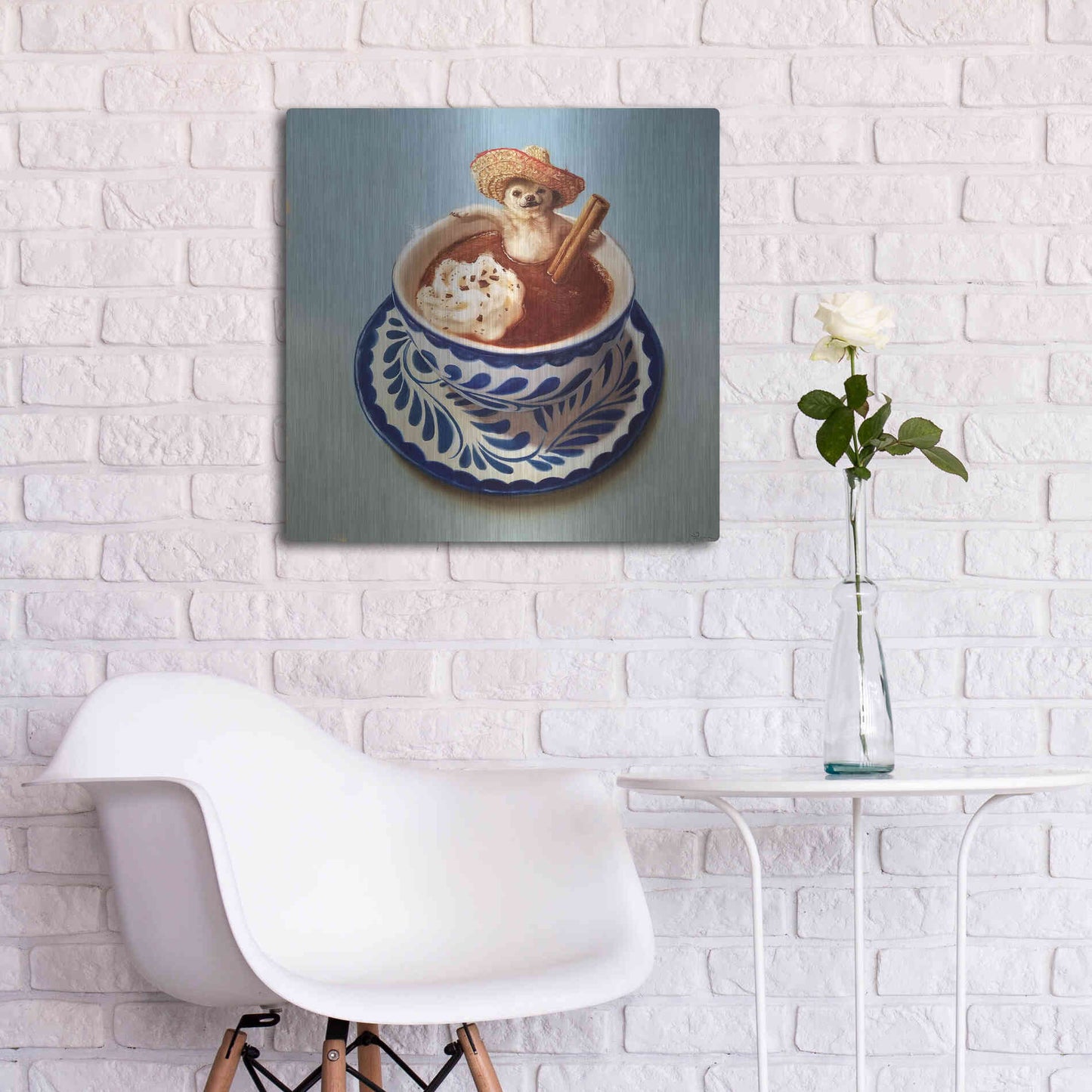 Luxe Metal Art 'Mexican Hot Chocolate' by Lucia Heffernan, Metal Wall Art,24x24