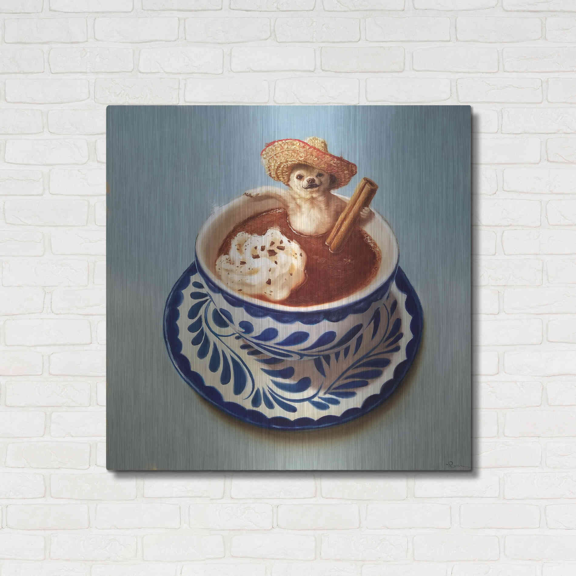 Luxe Metal Art 'Mexican Hot Chocolate' by Lucia Heffernan, Metal Wall Art,36x36