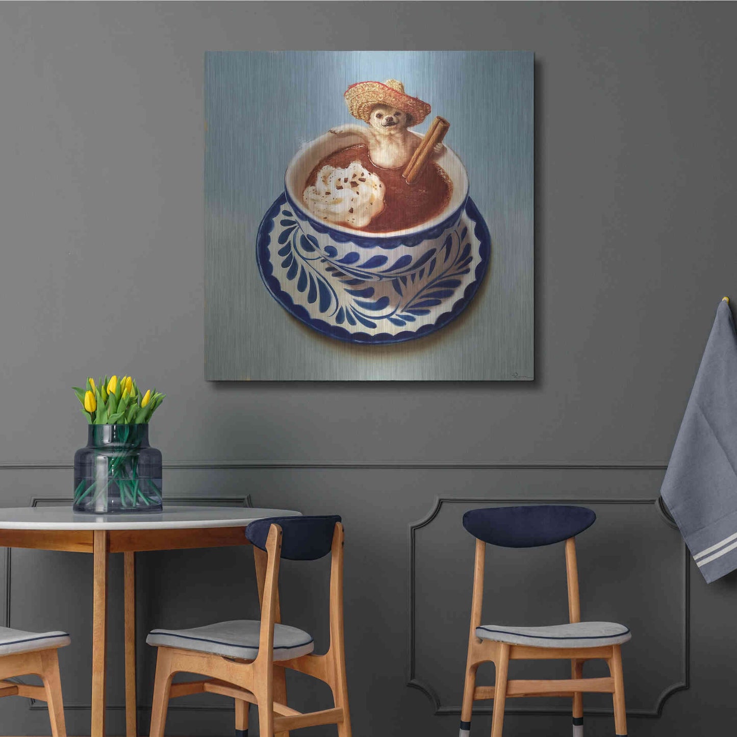 Luxe Metal Art 'Mexican Hot Chocolate' by Lucia Heffernan, Metal Wall Art,36x36