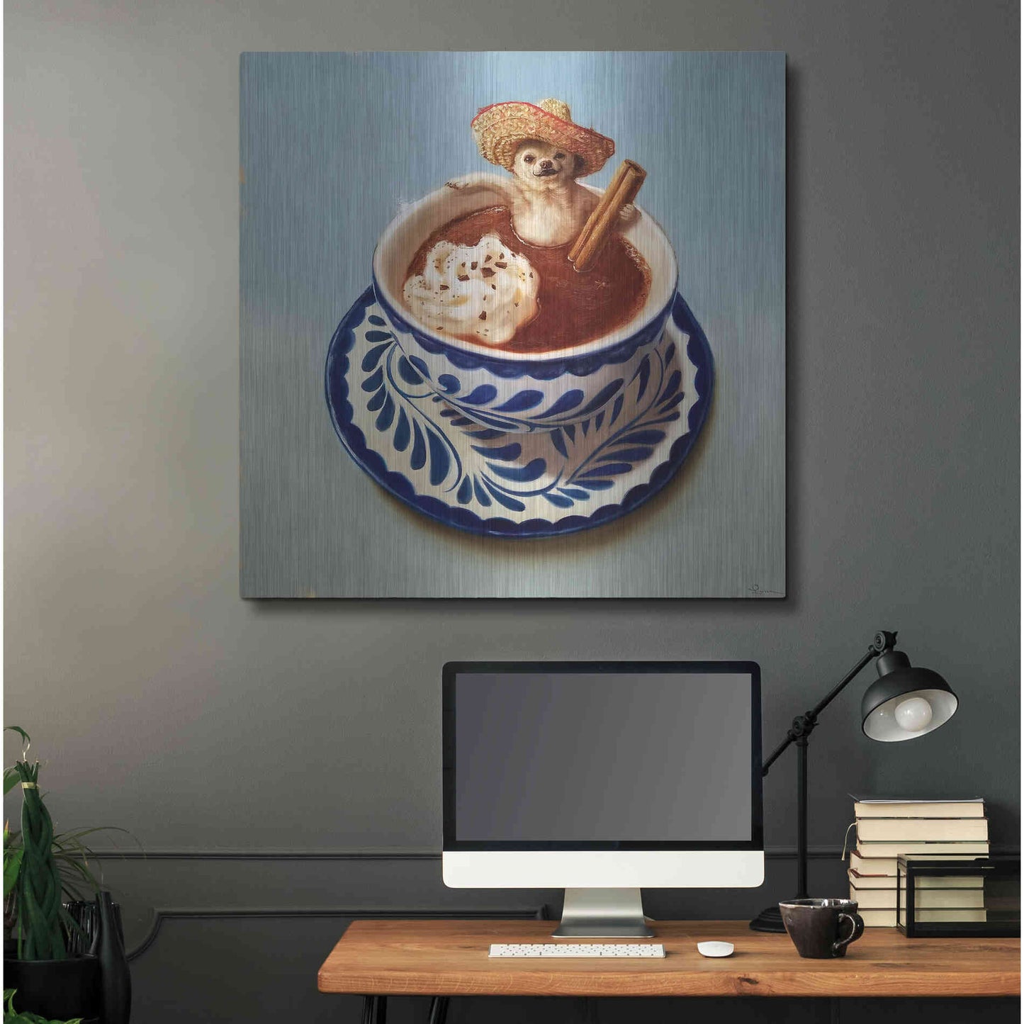Luxe Metal Art 'Mexican Hot Chocolate' by Lucia Heffernan, Metal Wall Art,36x36