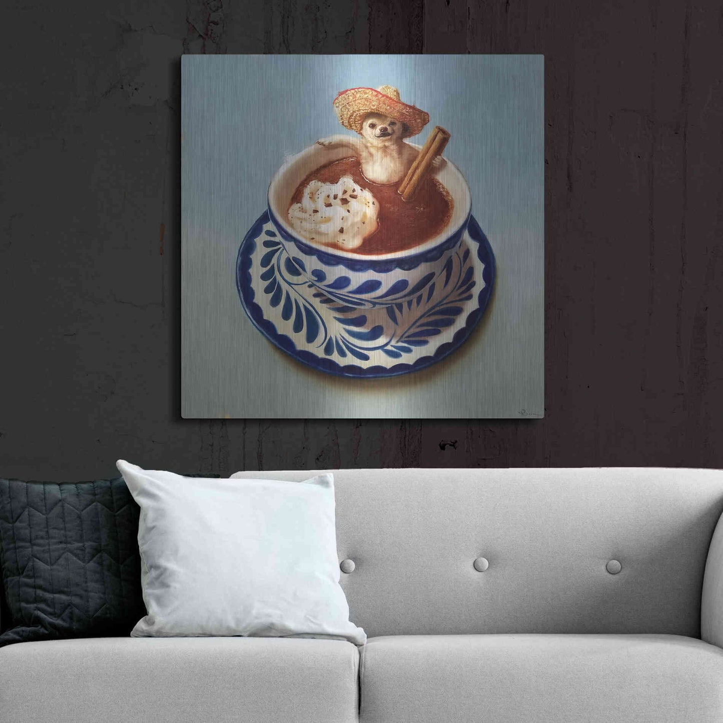 Luxe Metal Art 'Mexican Hot Chocolate' by Lucia Heffernan, Metal Wall Art,36x36