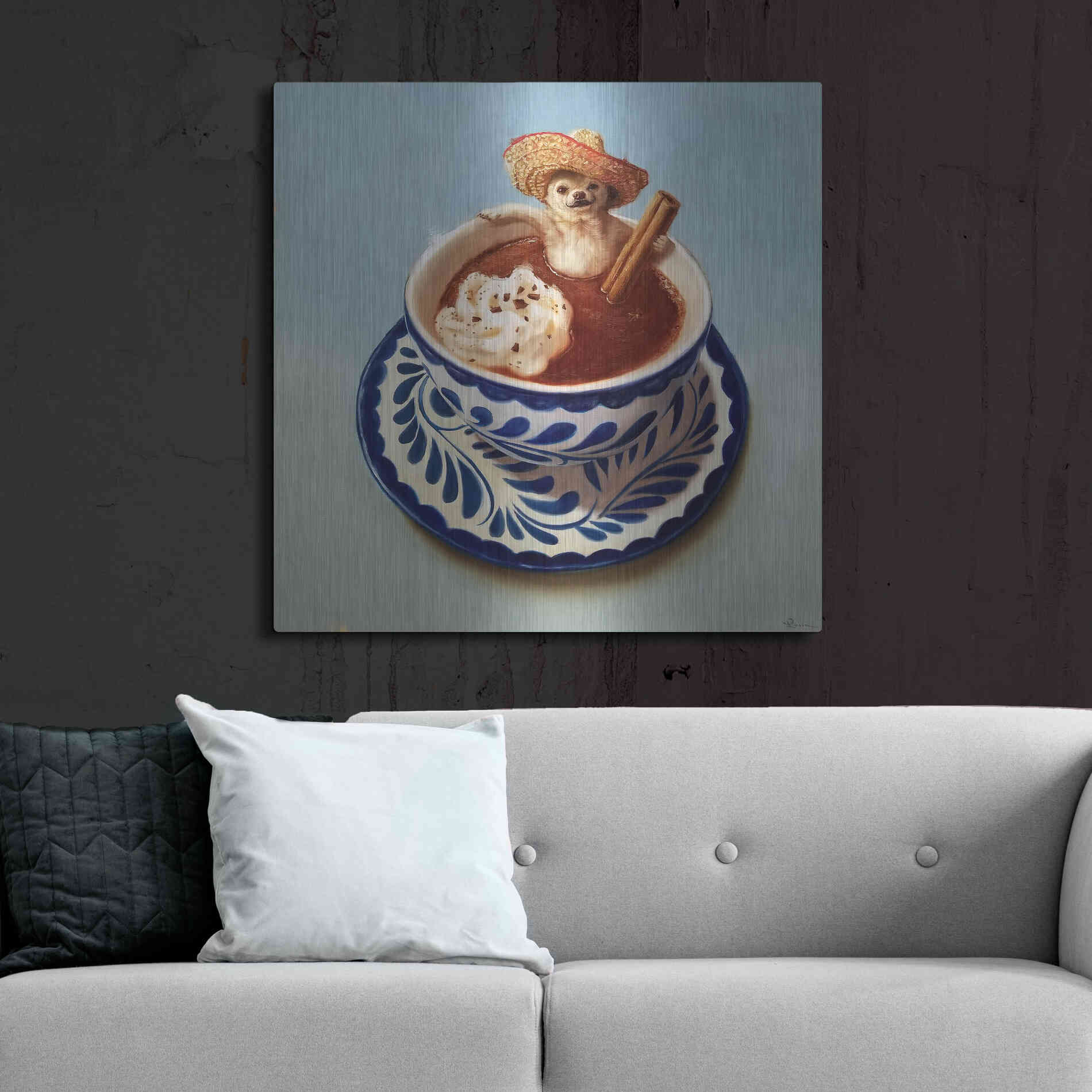 Luxe Metal Art 'Mexican Hot Chocolate' by Lucia Heffernan, Metal Wall Art,36x36