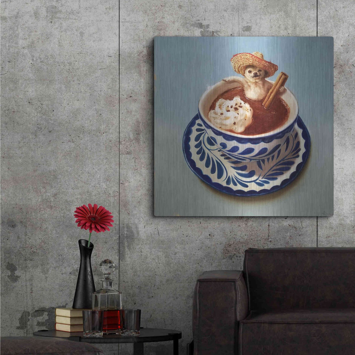Luxe Metal Art 'Mexican Hot Chocolate' by Lucia Heffernan, Metal Wall Art,36x36