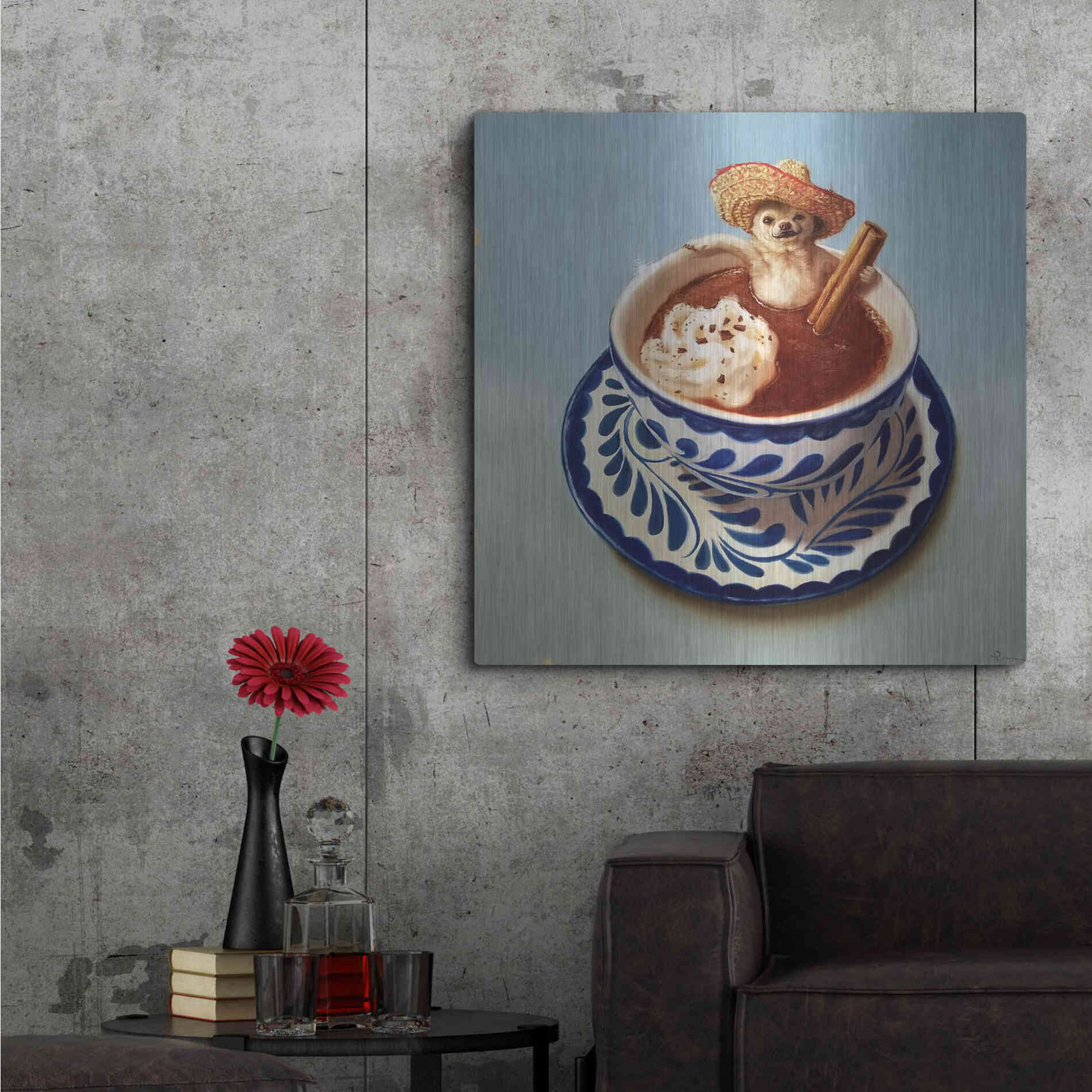 Luxe Metal Art 'Mexican Hot Chocolate' by Lucia Heffernan, Metal Wall Art,36x36