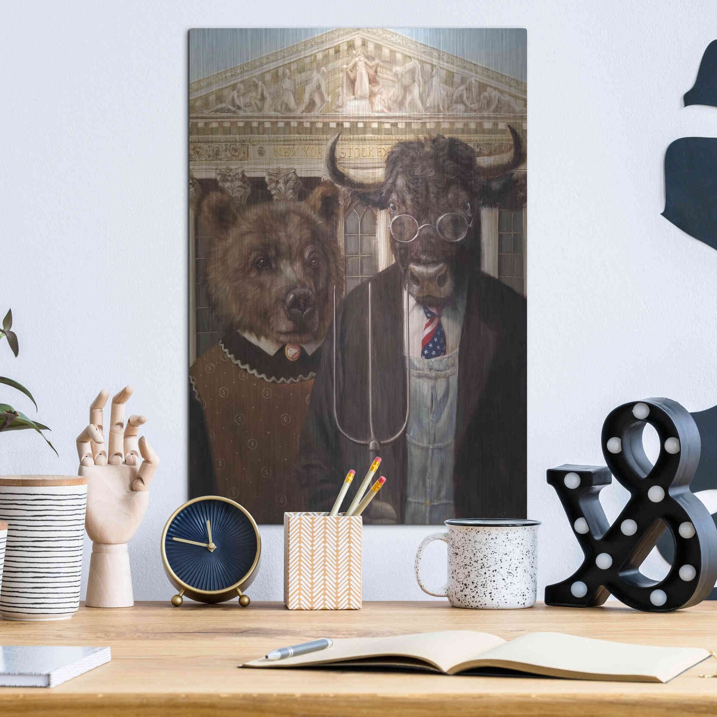 Luxe Metal Art 'Wallstreet Gothic 2' by Lucia Heffernan, Metal Wall Art,12x16