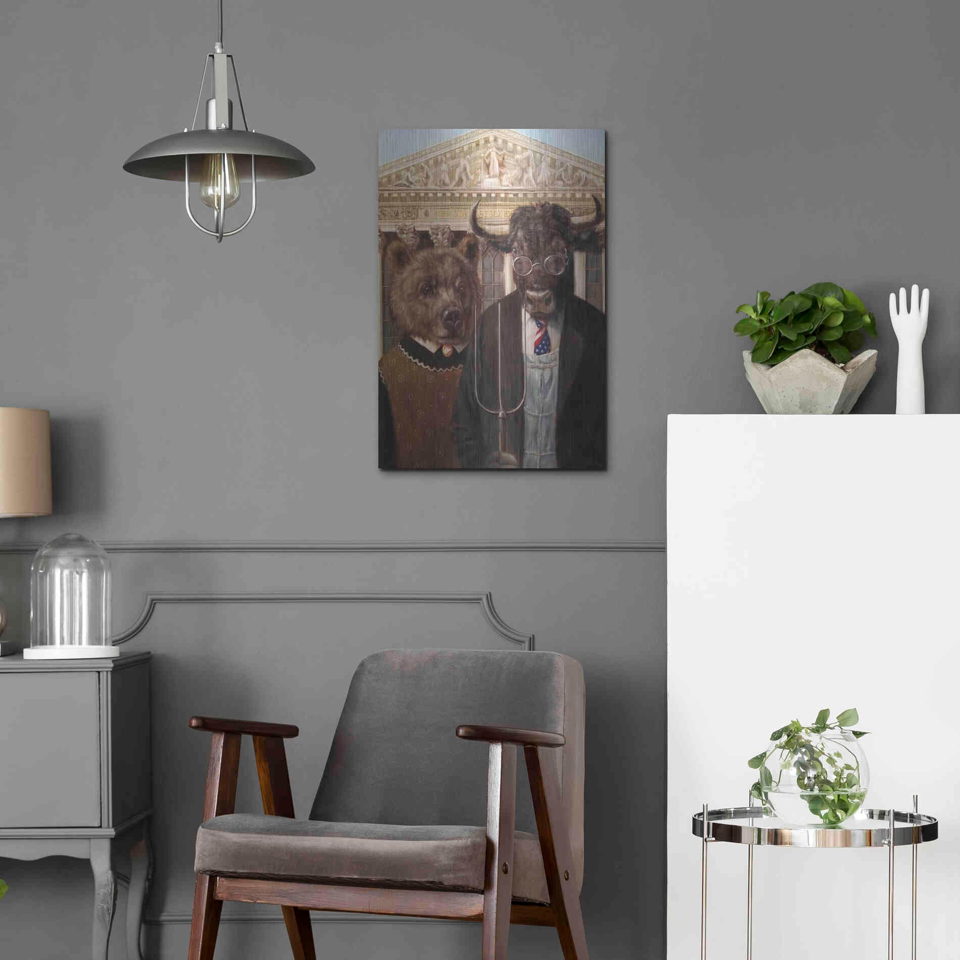 Luxe Metal Art 'Wallstreet Gothic 2' by Lucia Heffernan, Metal Wall Art,16x24