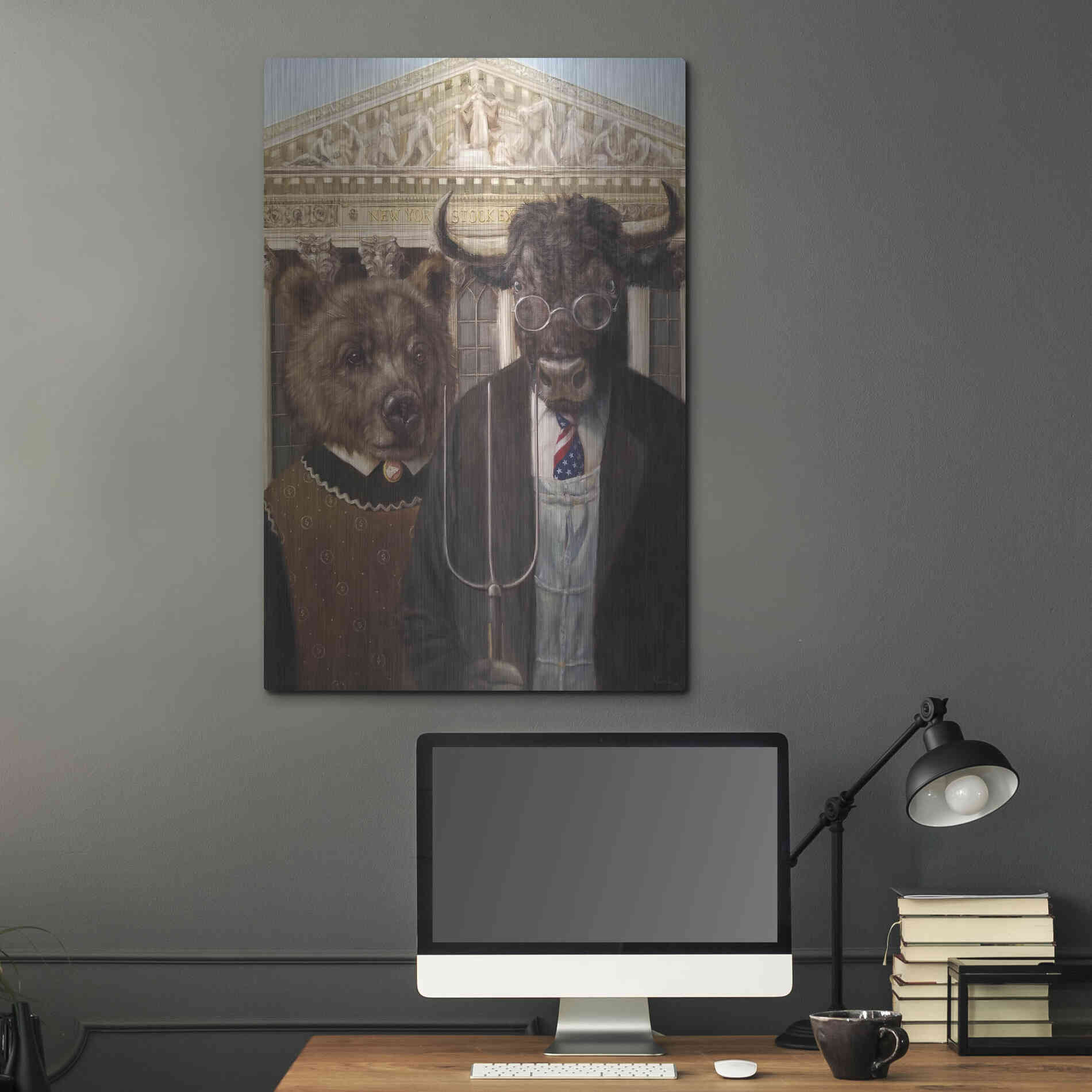 Luxe Metal Art 'Wallstreet Gothic 2' by Lucia Heffernan, Metal Wall Art,24x36