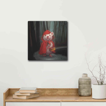Luxe Metal Art 'Little Red' by Lucia Heffernan, Metal Wall Art,12x12
