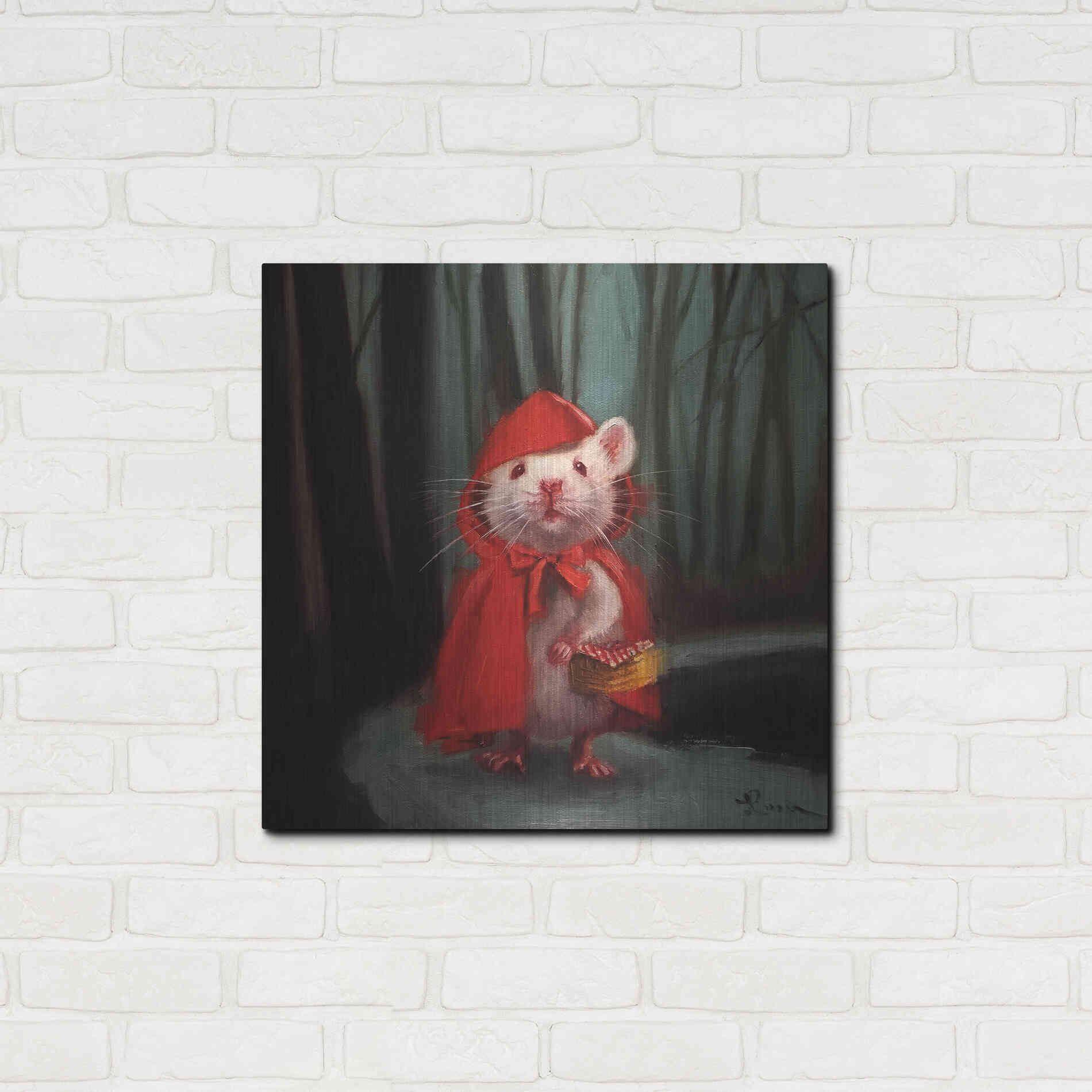 Luxe Metal Art 'Little Red' by Lucia Heffernan, Metal Wall Art,24x24