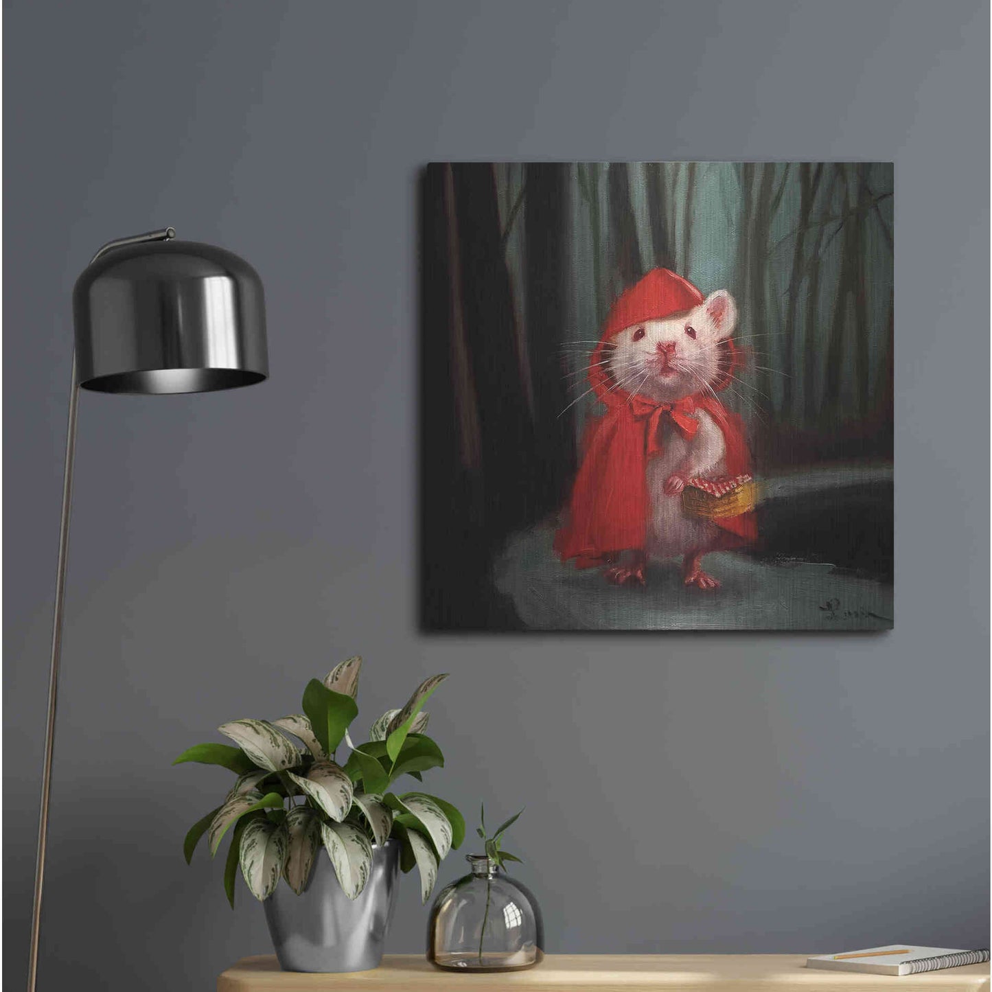 Luxe Metal Art 'Little Red' by Lucia Heffernan, Metal Wall Art,24x24