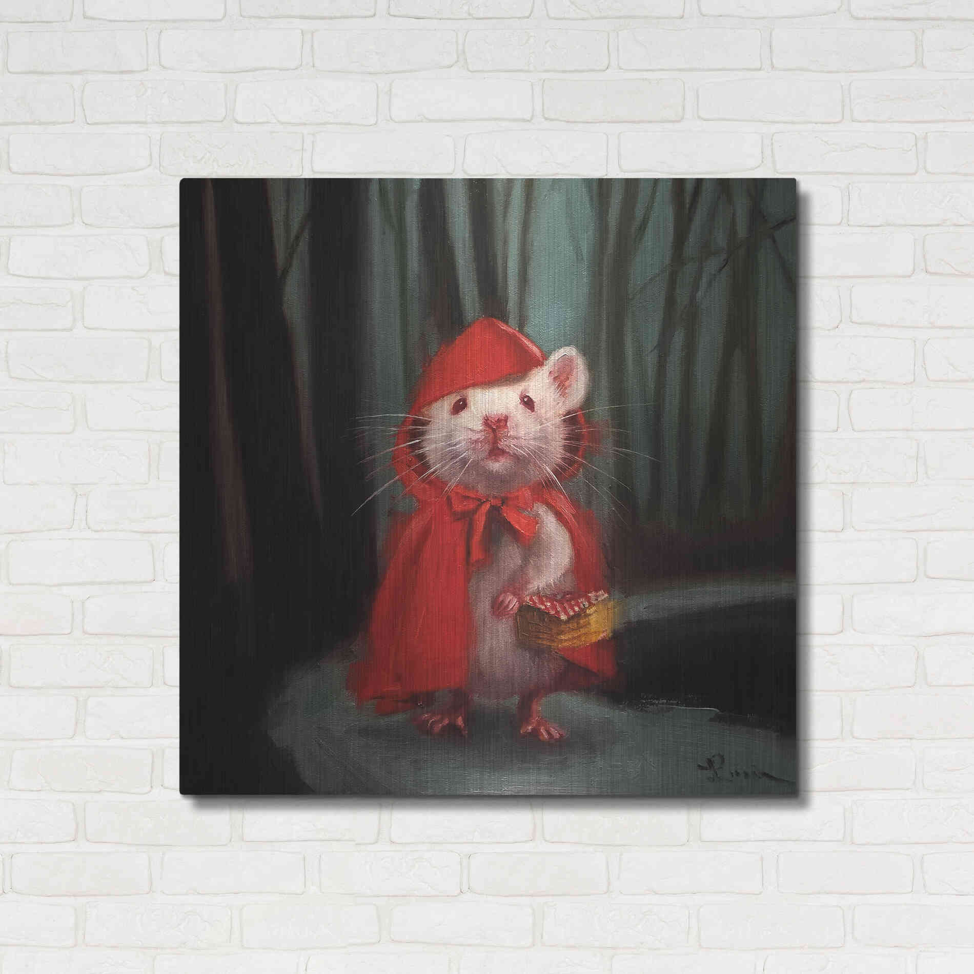 Luxe Metal Art 'Little Red' by Lucia Heffernan, Metal Wall Art,36x36