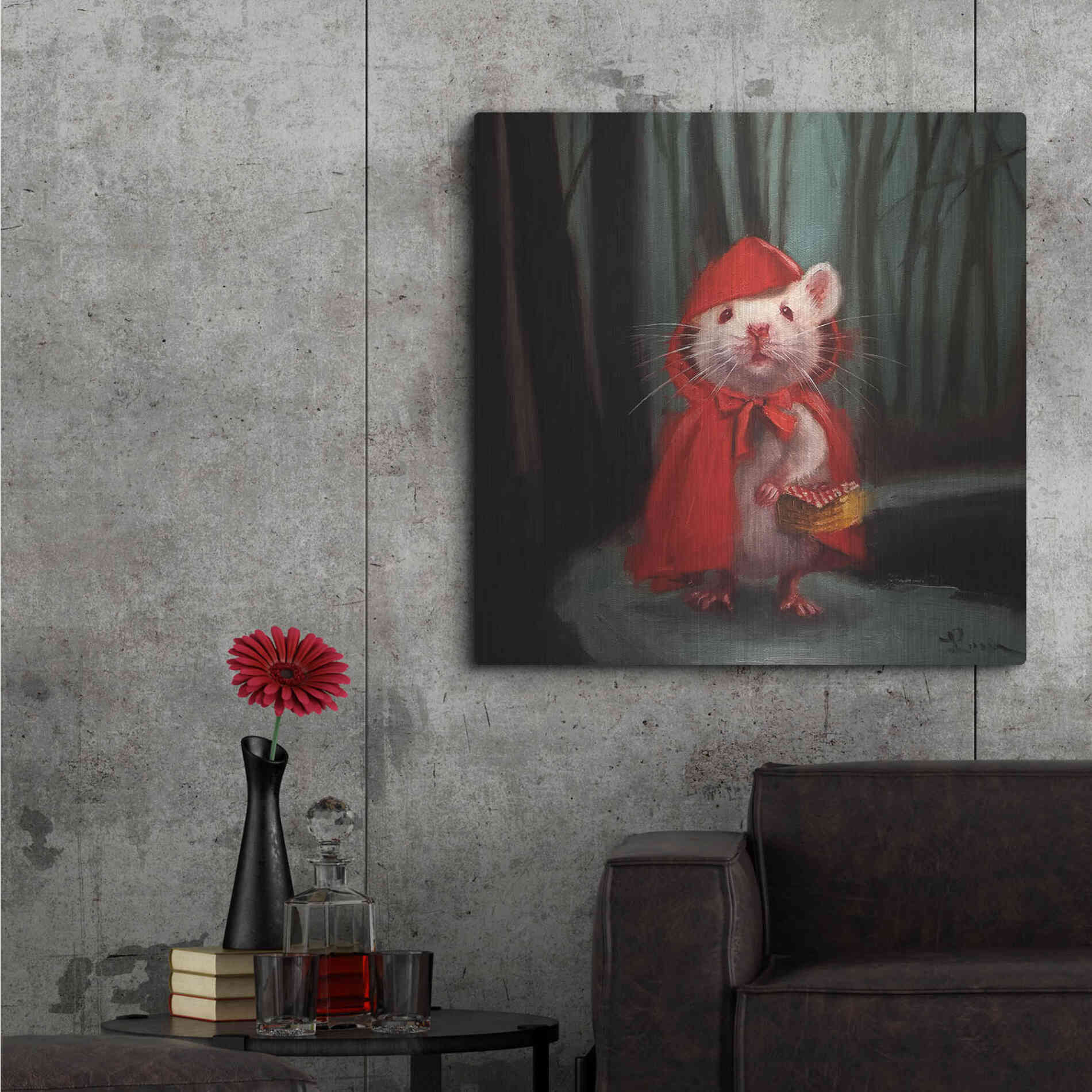 Luxe Metal Art 'Little Red' by Lucia Heffernan, Metal Wall Art,36x36