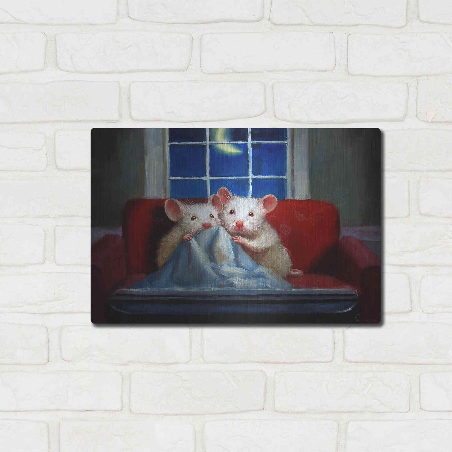 Luxe Metal Art 'Horror Movie' by Lucia Heffernan, Metal Wall Art,16x12