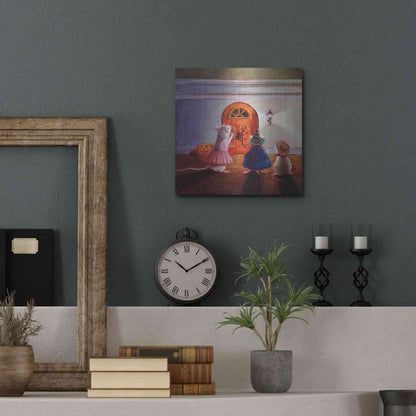 Luxe Metal Art 'After Hour Trick or Treat' by Lucia Heffernan, Metal Wall Art,12x12