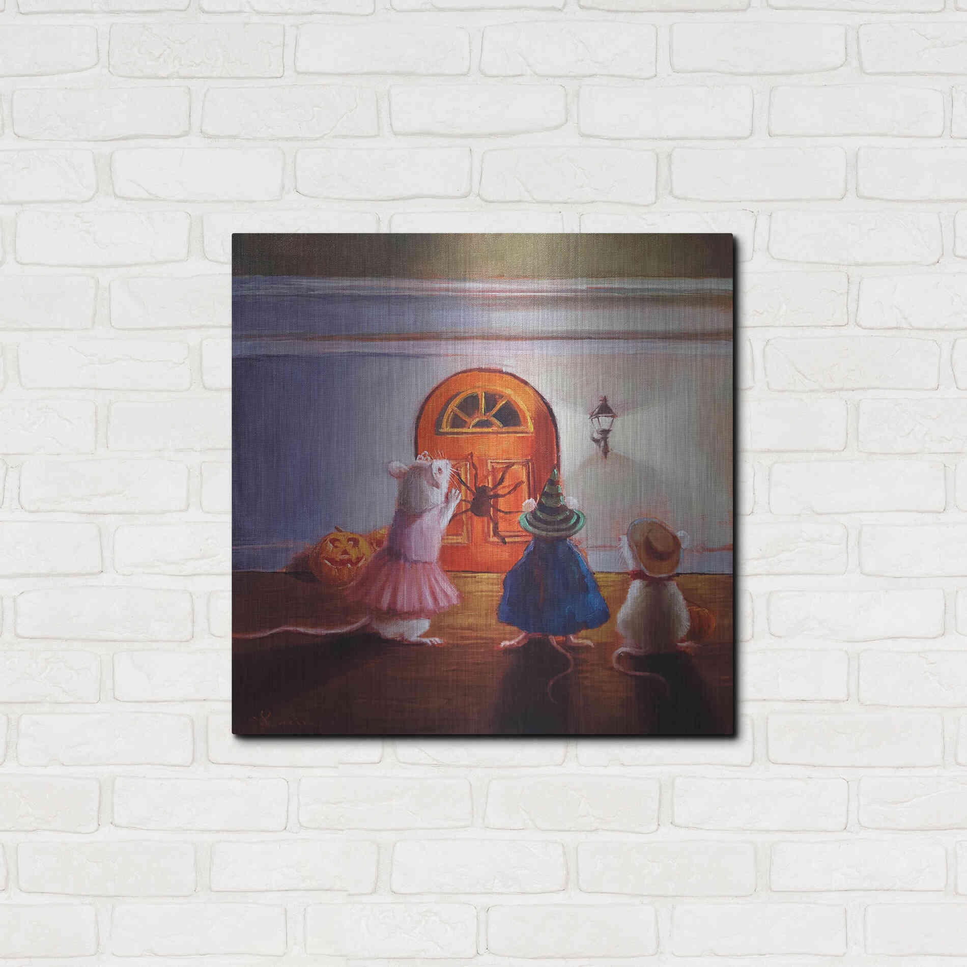 Luxe Metal Art 'After Hour Trick or Treat' by Lucia Heffernan, Metal Wall Art,24x24