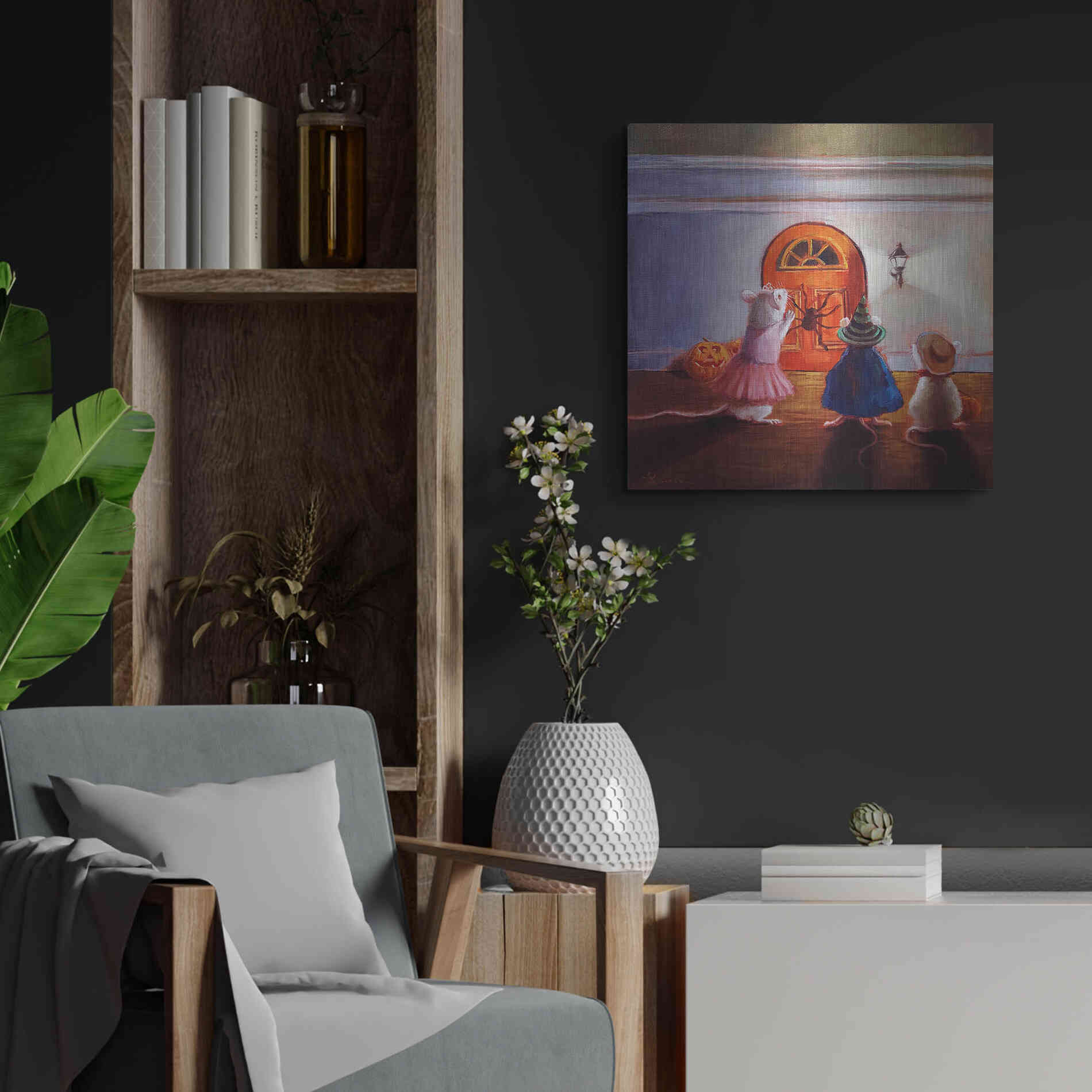 Luxe Metal Art 'After Hour Trick or Treat' by Lucia Heffernan, Metal Wall Art,24x24