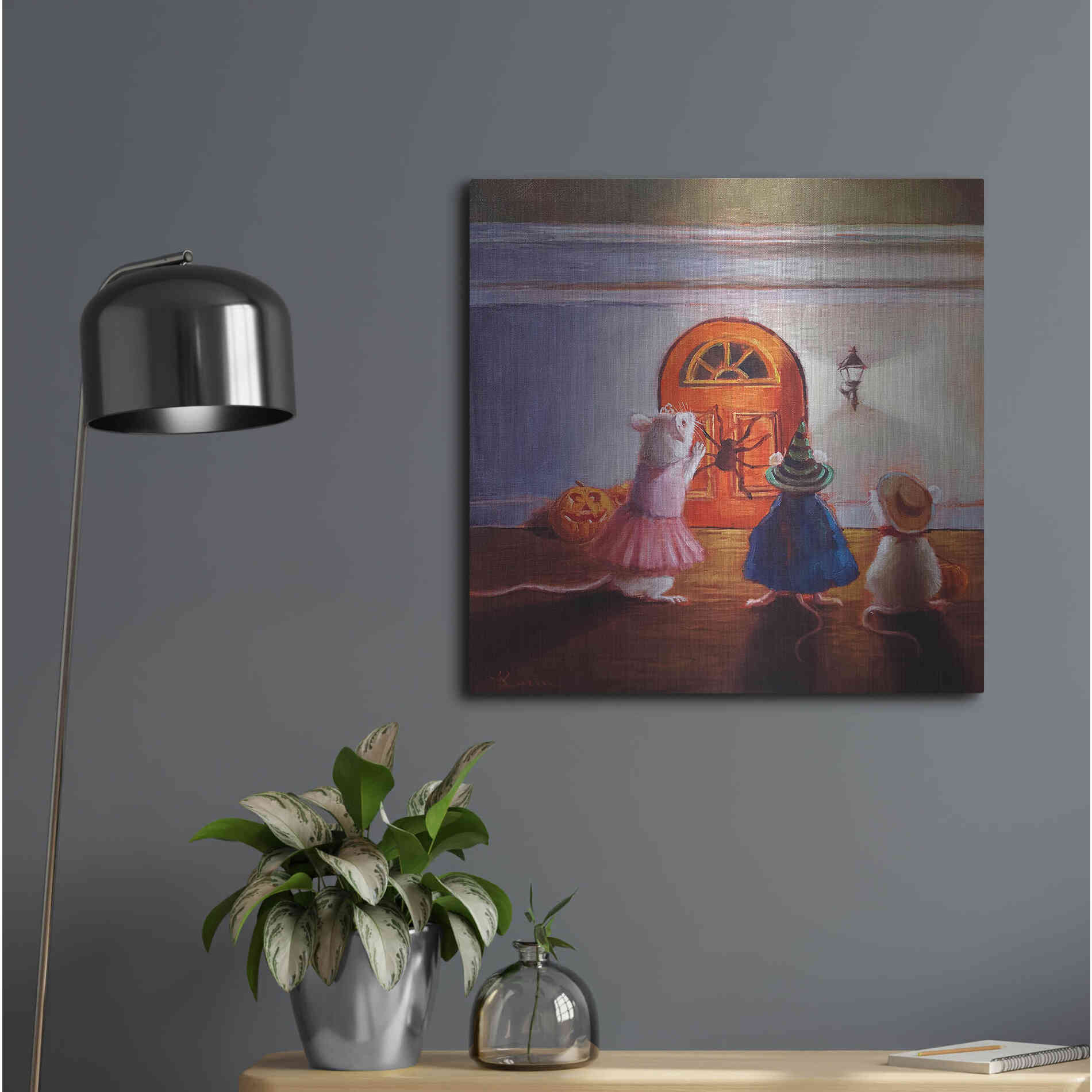 Luxe Metal Art 'After Hour Trick or Treat' by Lucia Heffernan, Metal Wall Art,24x24