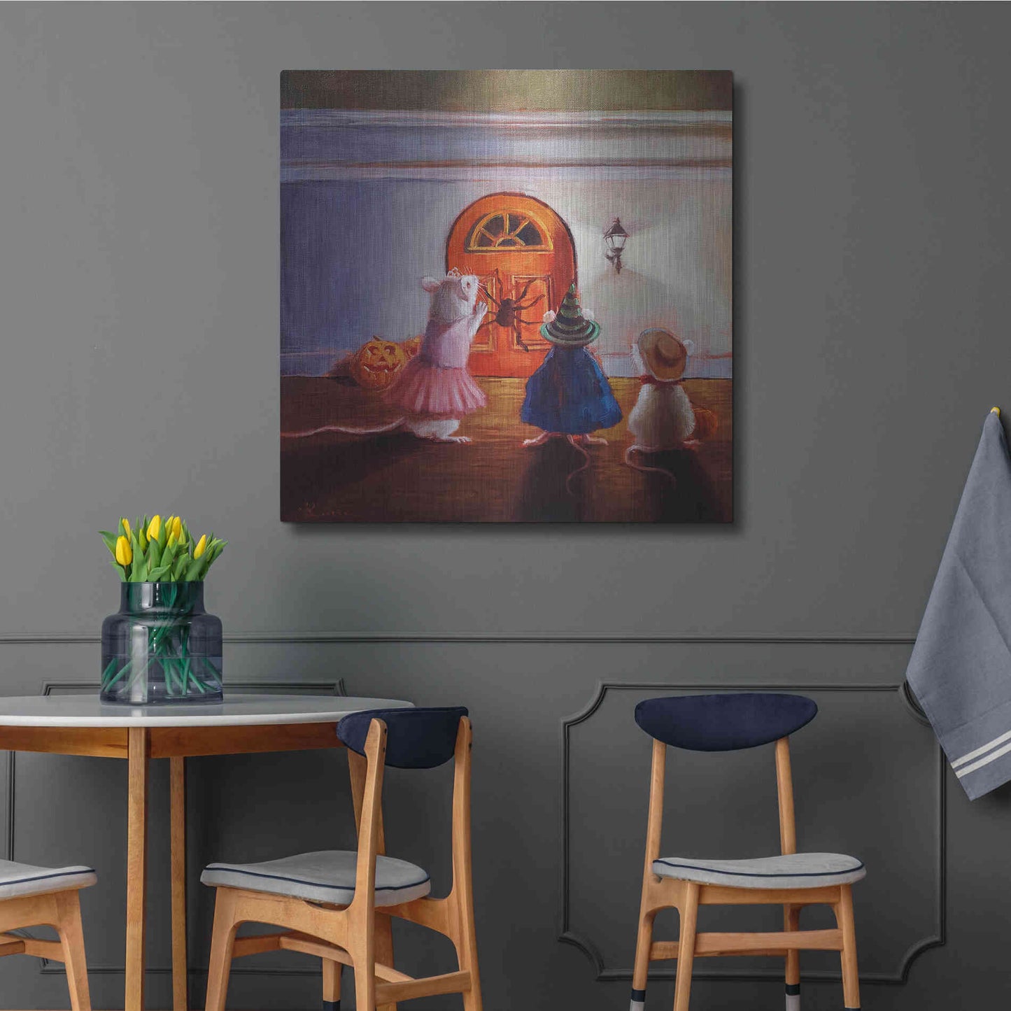 Luxe Metal Art 'After Hour Trick or Treat' by Lucia Heffernan, Metal Wall Art,36x36