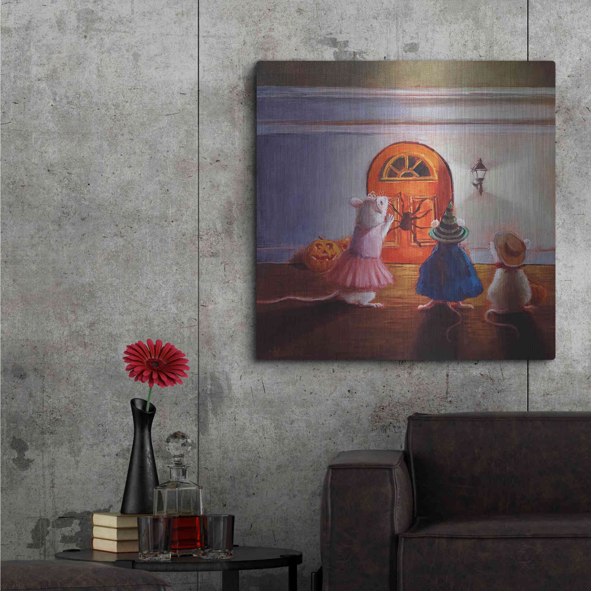 Luxe Metal Art 'After Hour Trick or Treat' by Lucia Heffernan, Metal Wall Art,36x36