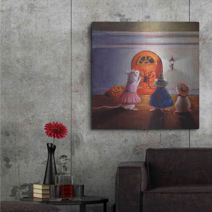 Luxe Metal Art 'After Hour Trick or Treat' by Lucia Heffernan, Metal Wall Art,36x36