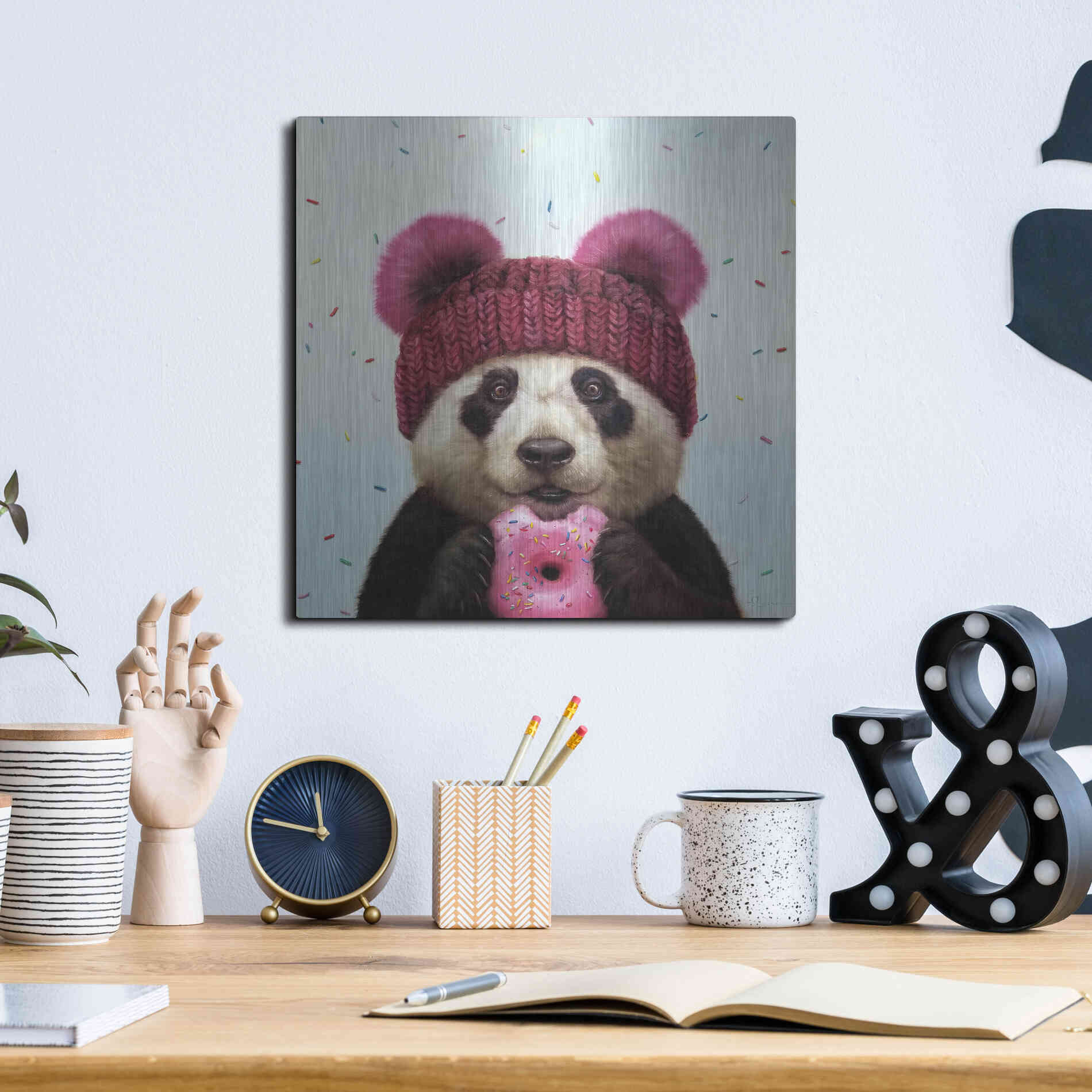 Luxe Metal Art 'First Bite' by Lucia Heffernan, Metal Wall Art,12x12