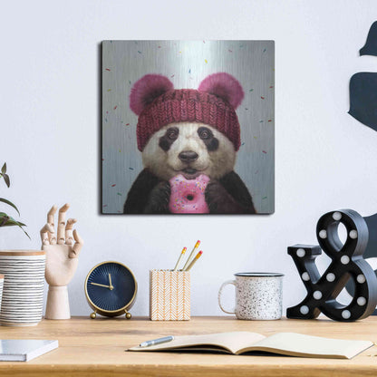 Luxe Metal Art 'First Bite' by Lucia Heffernan, Metal Wall Art,12x12