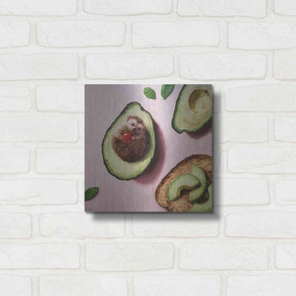 Luxe Metal Art 'Avocado Toast' by Lucia Heffernan, Metal Wall Art,12x12
