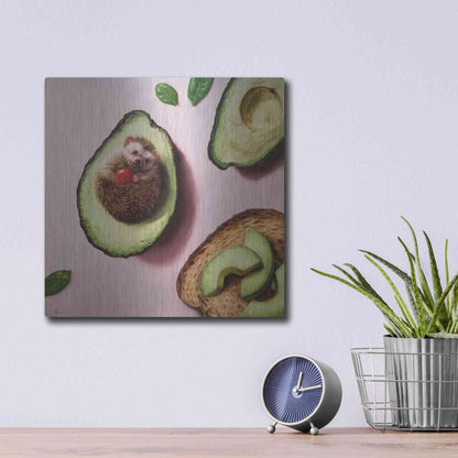 Luxe Metal Art 'Avocado Toast' by Lucia Heffernan, Metal Wall Art,12x12