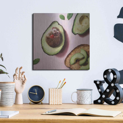 Luxe Metal Art 'Avocado Toast' by Lucia Heffernan, Metal Wall Art,12x12